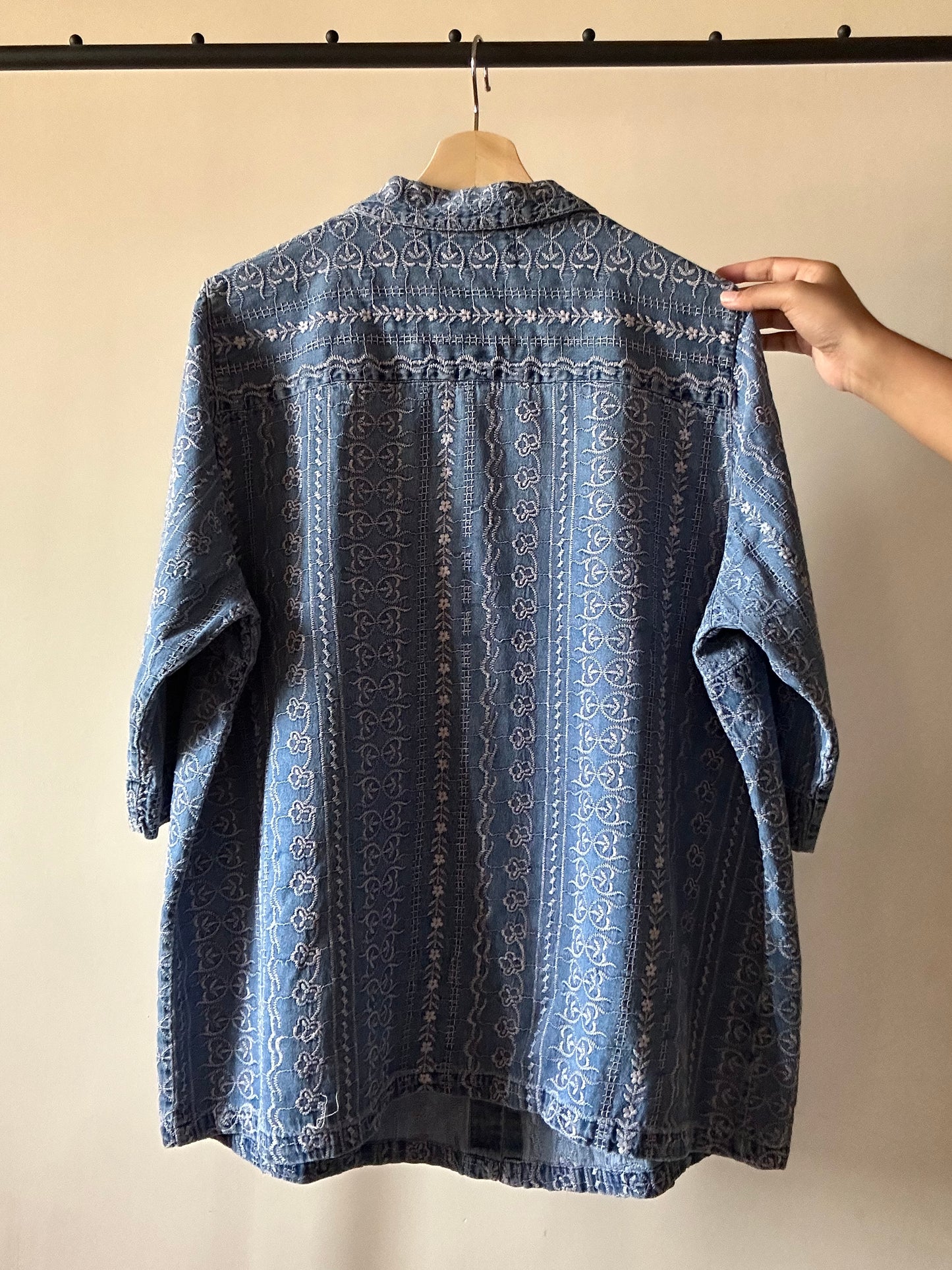 Fully Embroidered Vintage Liz&Me Denim Shirt