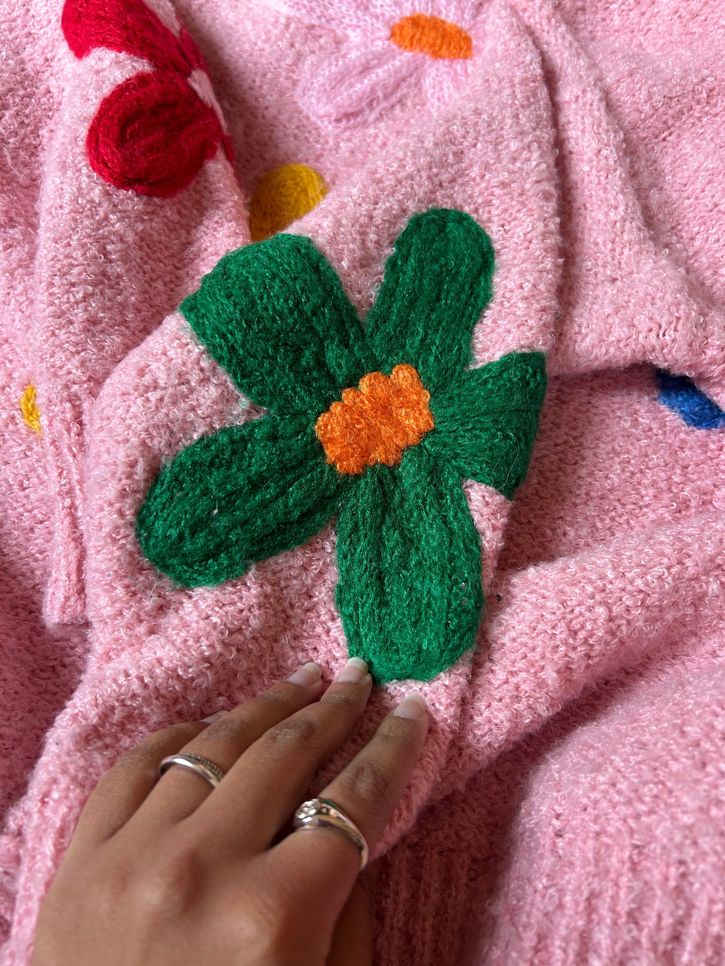 Vintage Floral Knit Pullover