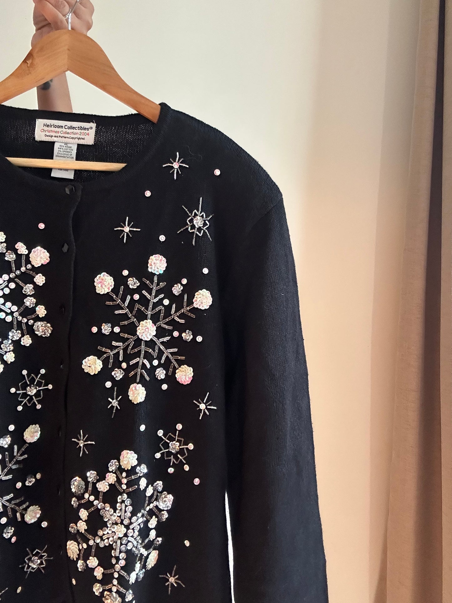 Vintage Heirloom Collectibles Beaded Knit Cardigan