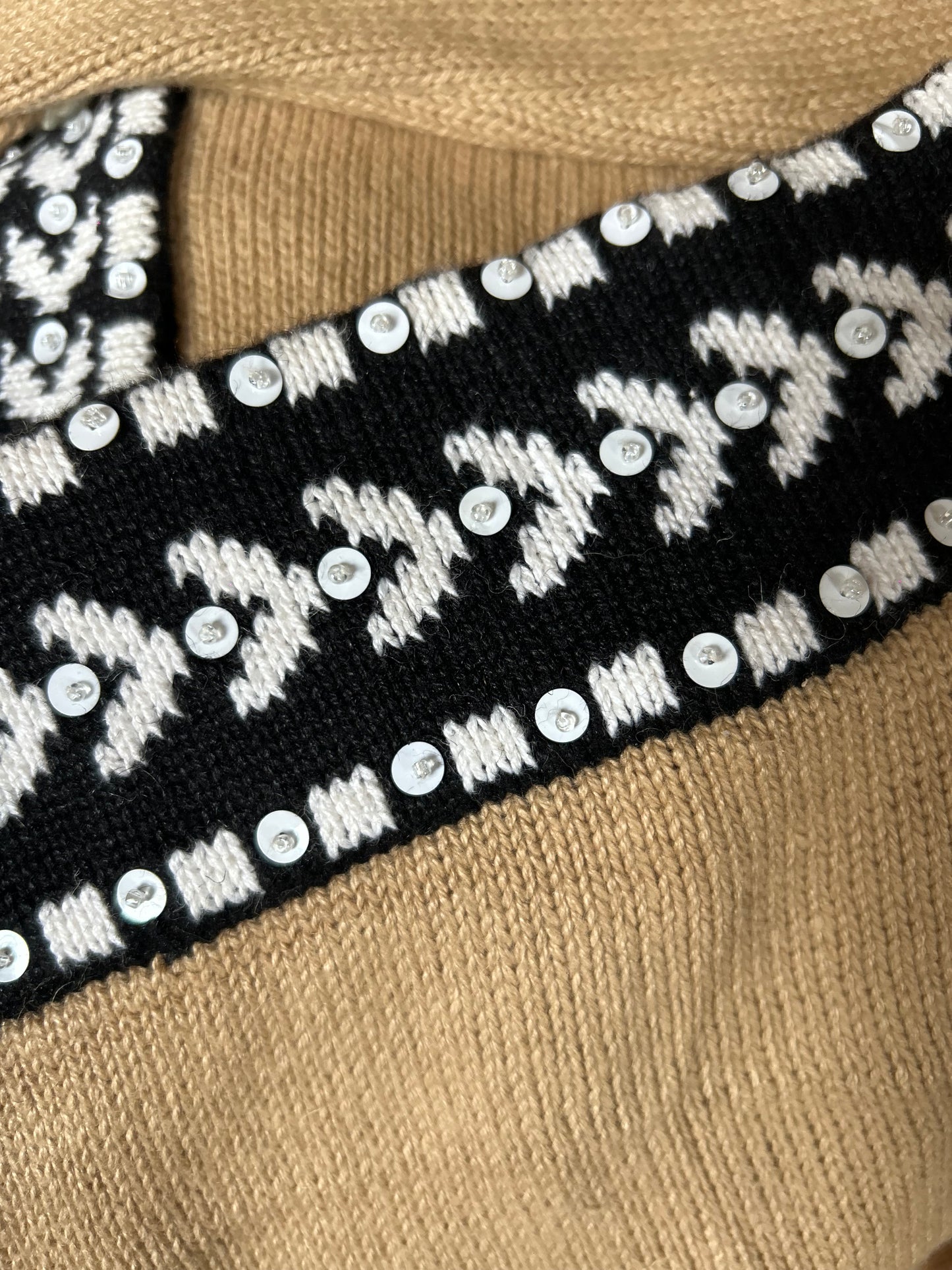 Vintage Story Book Knits Embroidered, Beaded Knit Cardigan