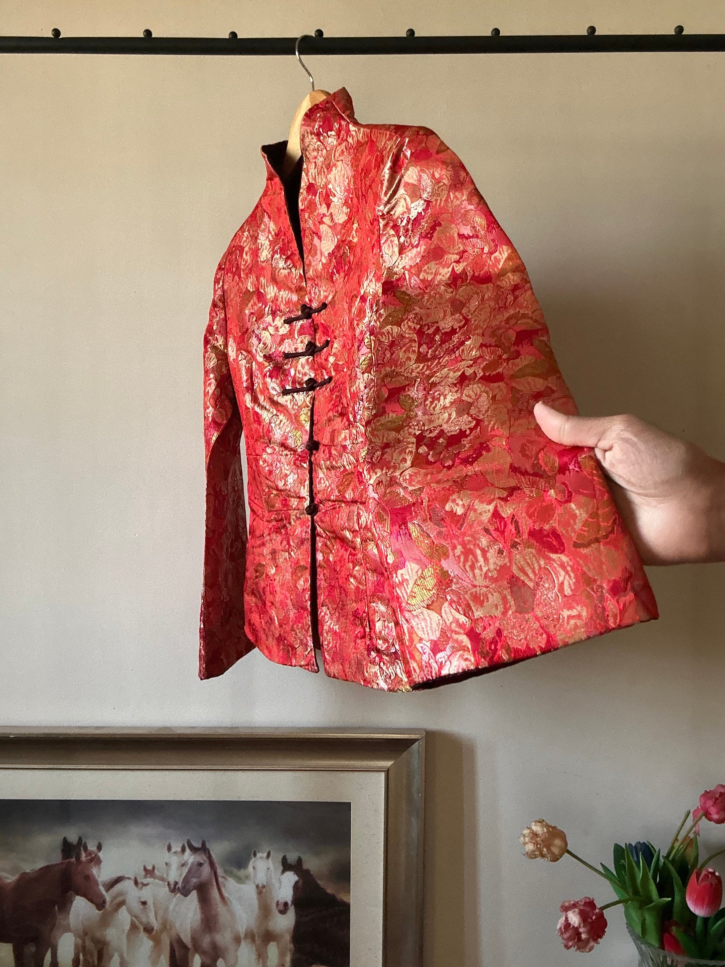 Vintage Chinese Butterfly Floral Embroidered Shirt