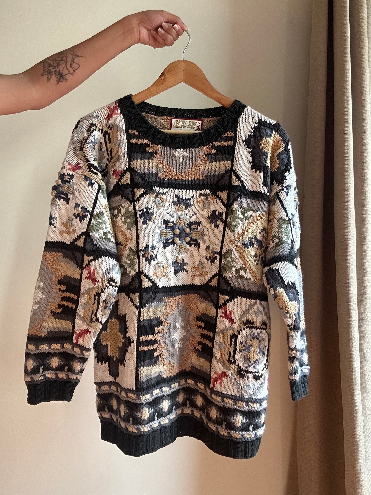 Vintage Crystal Kobe Hand Embroidered Pullover