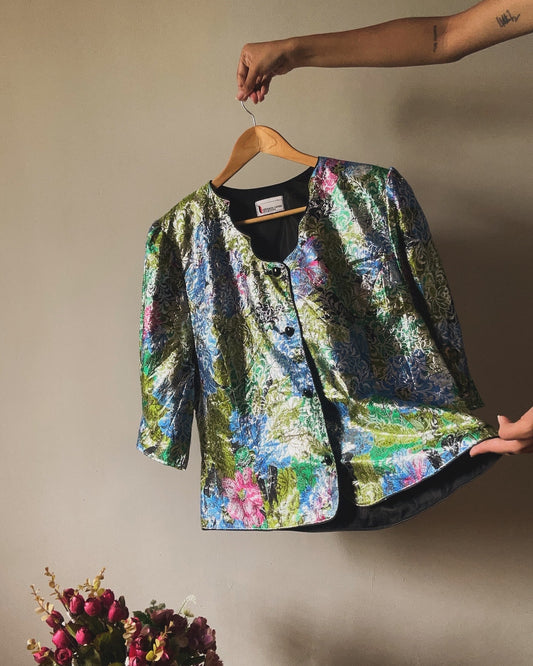 Vintage Hermann Lange Weaved Floral Shaket