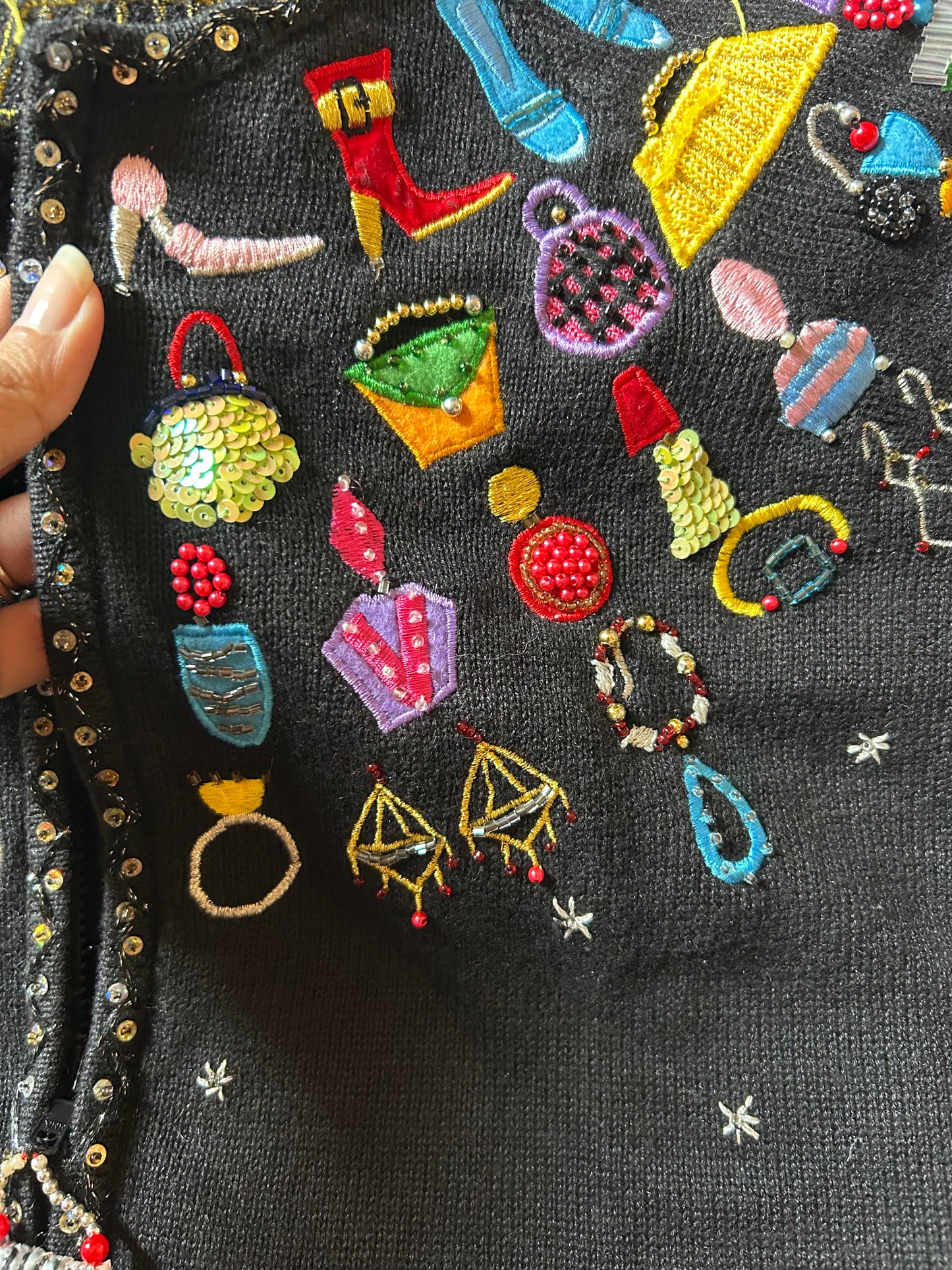 Vintage Berek By Takano Sakon Knit Beaded and Embroidered Cardigan
