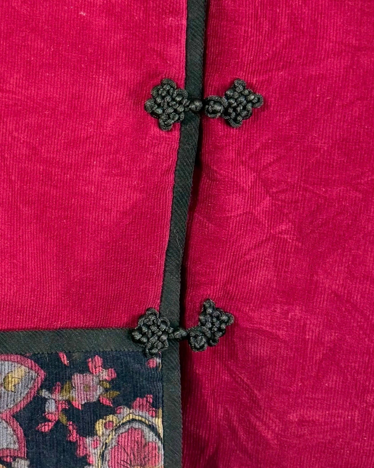 Vintage Chinese Inspired Brocade Trim Jacket