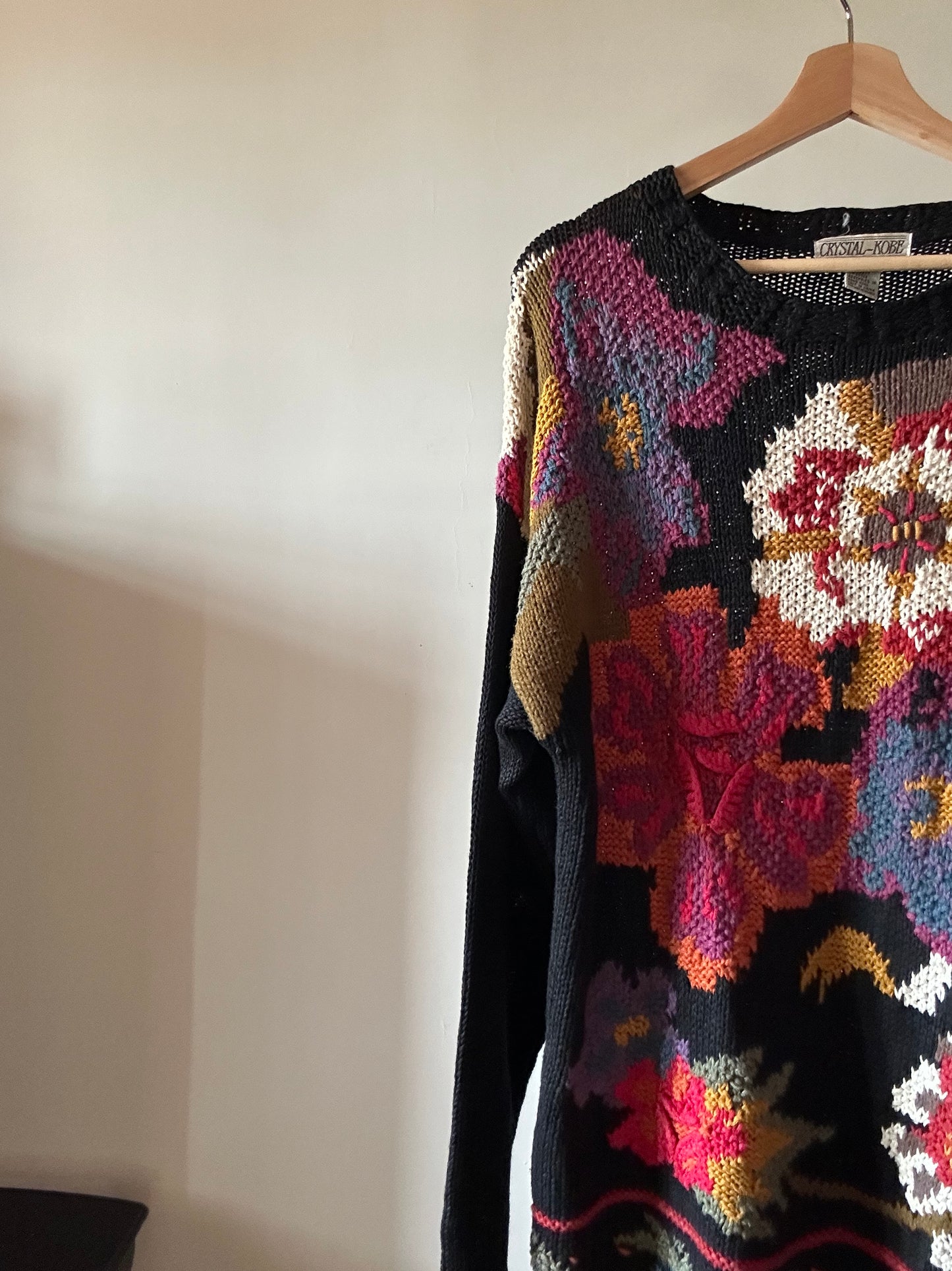 Vintage Crystal Kobe Floral Knit Pullover