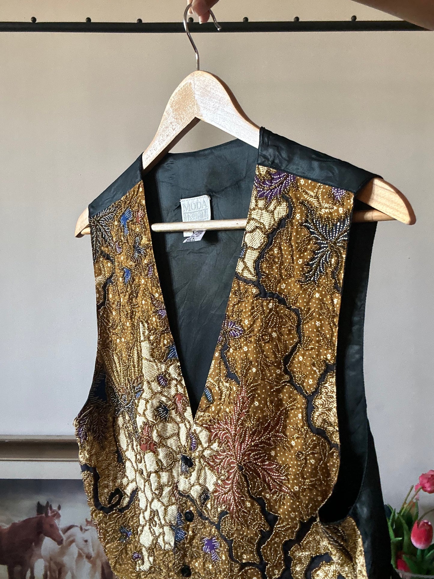 Moda Intl Vintage Beaded Vest