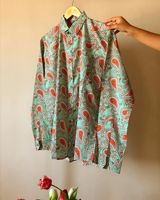 Ethnic Motif Block Print Shirt