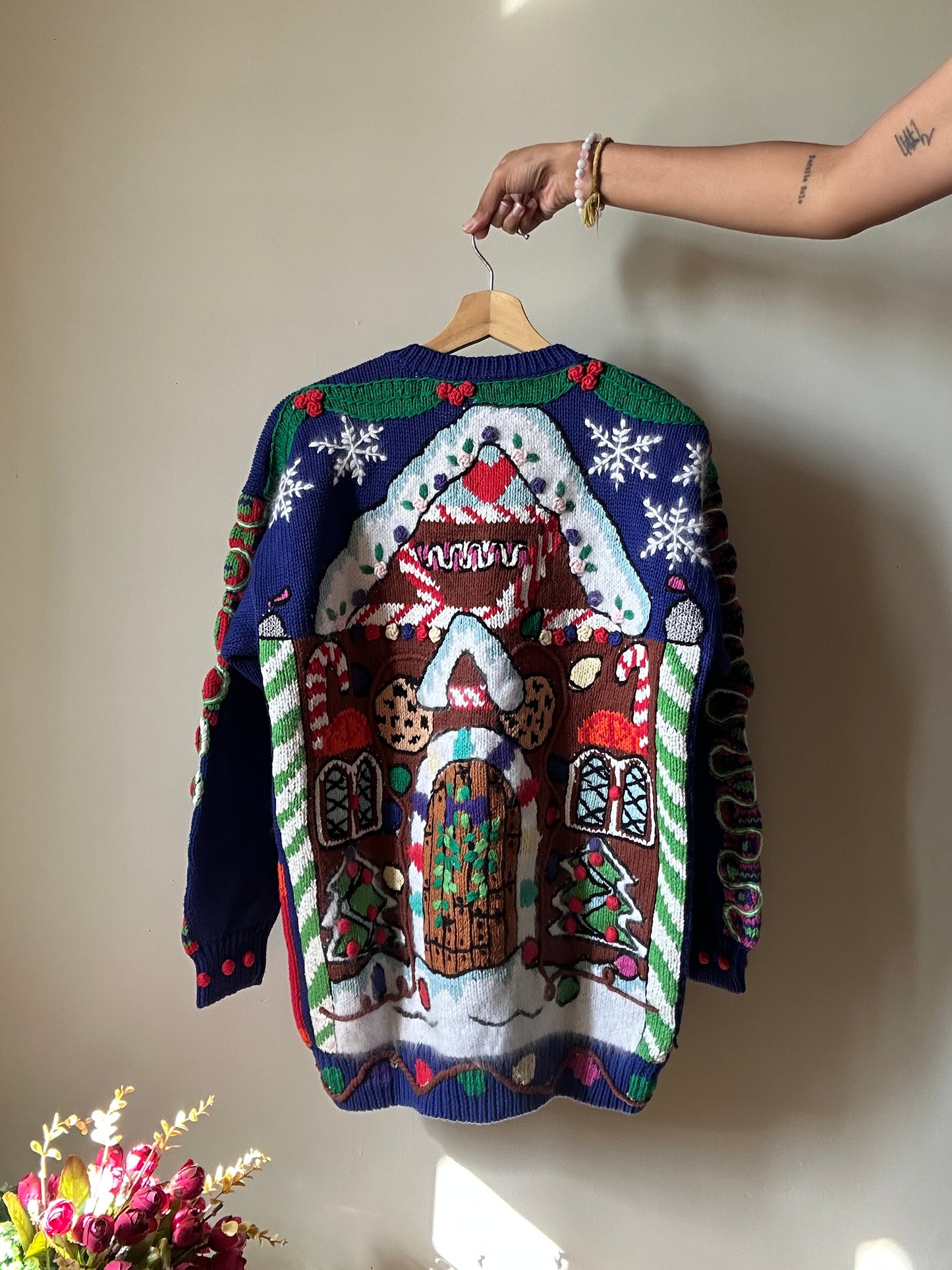 Vintage Just Better Sweater All Embroidered Merry Christmas Sweater
