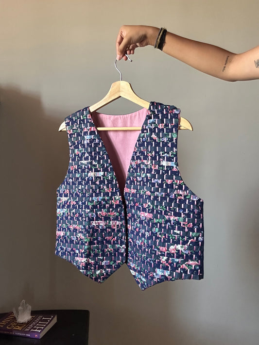 Floral Weaved Vintage Vest