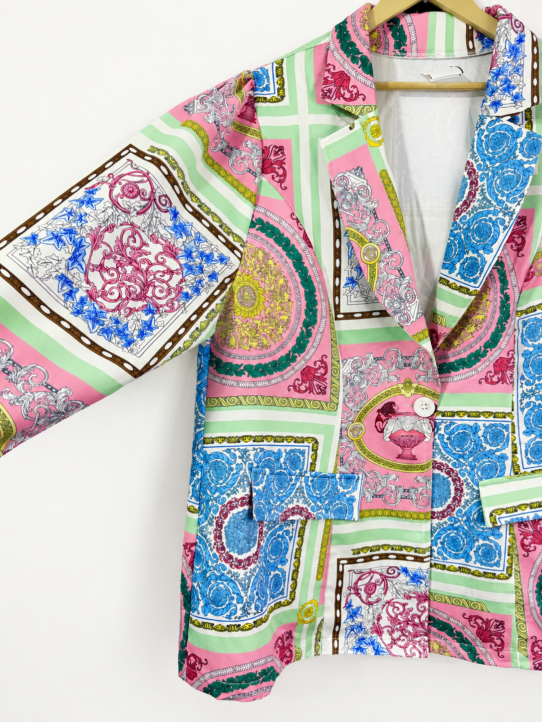 Vintage Riviera Scarf Print Blazer