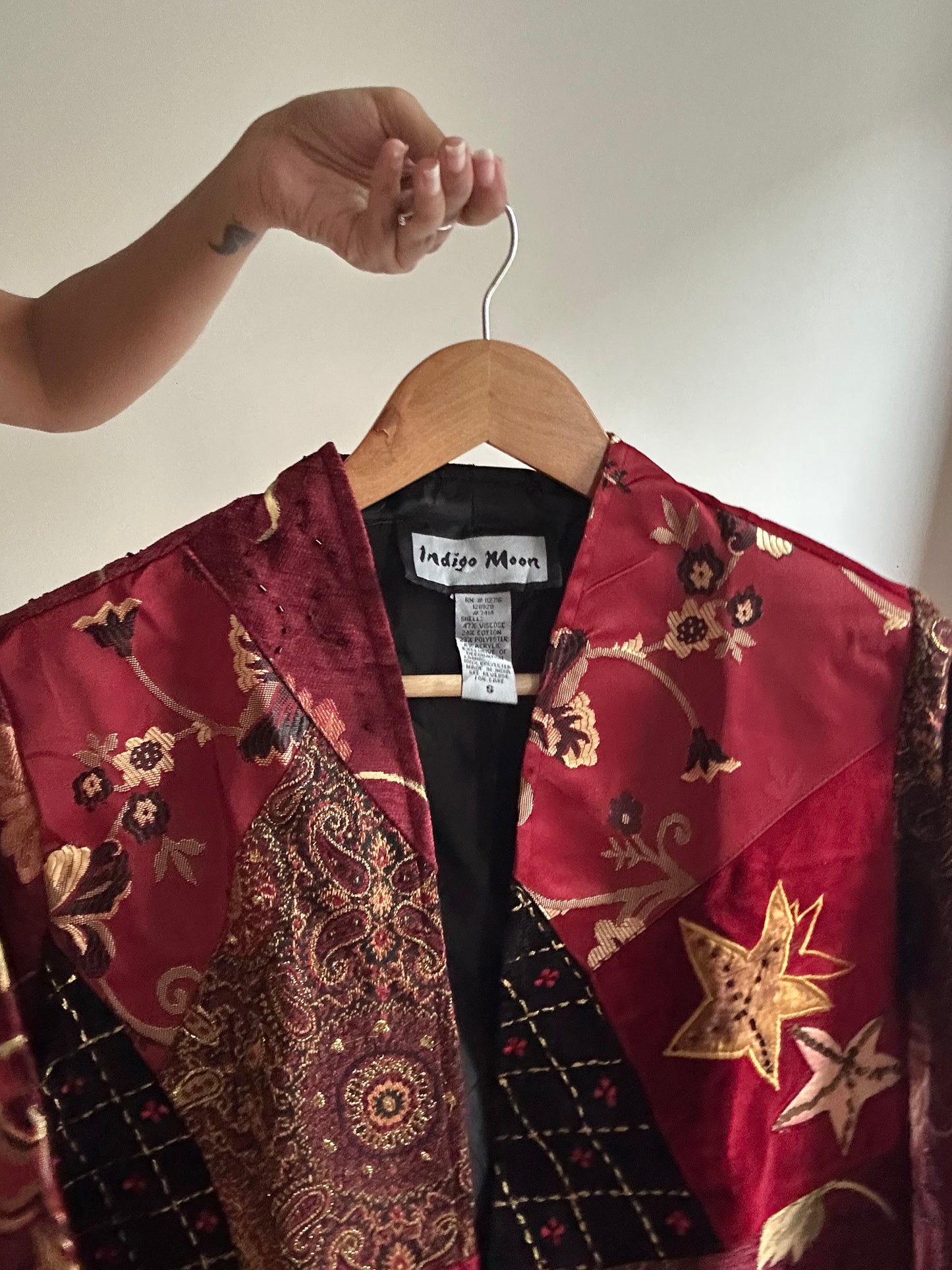 Indigo Moon Patchwork and Embroidered Beaded Shaket