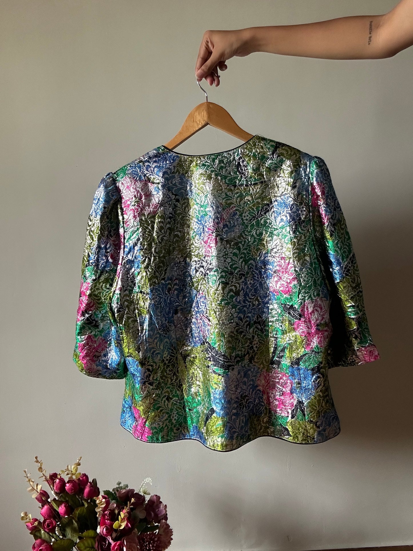 Vintage Hermann Lange Weaved Floral Shaket