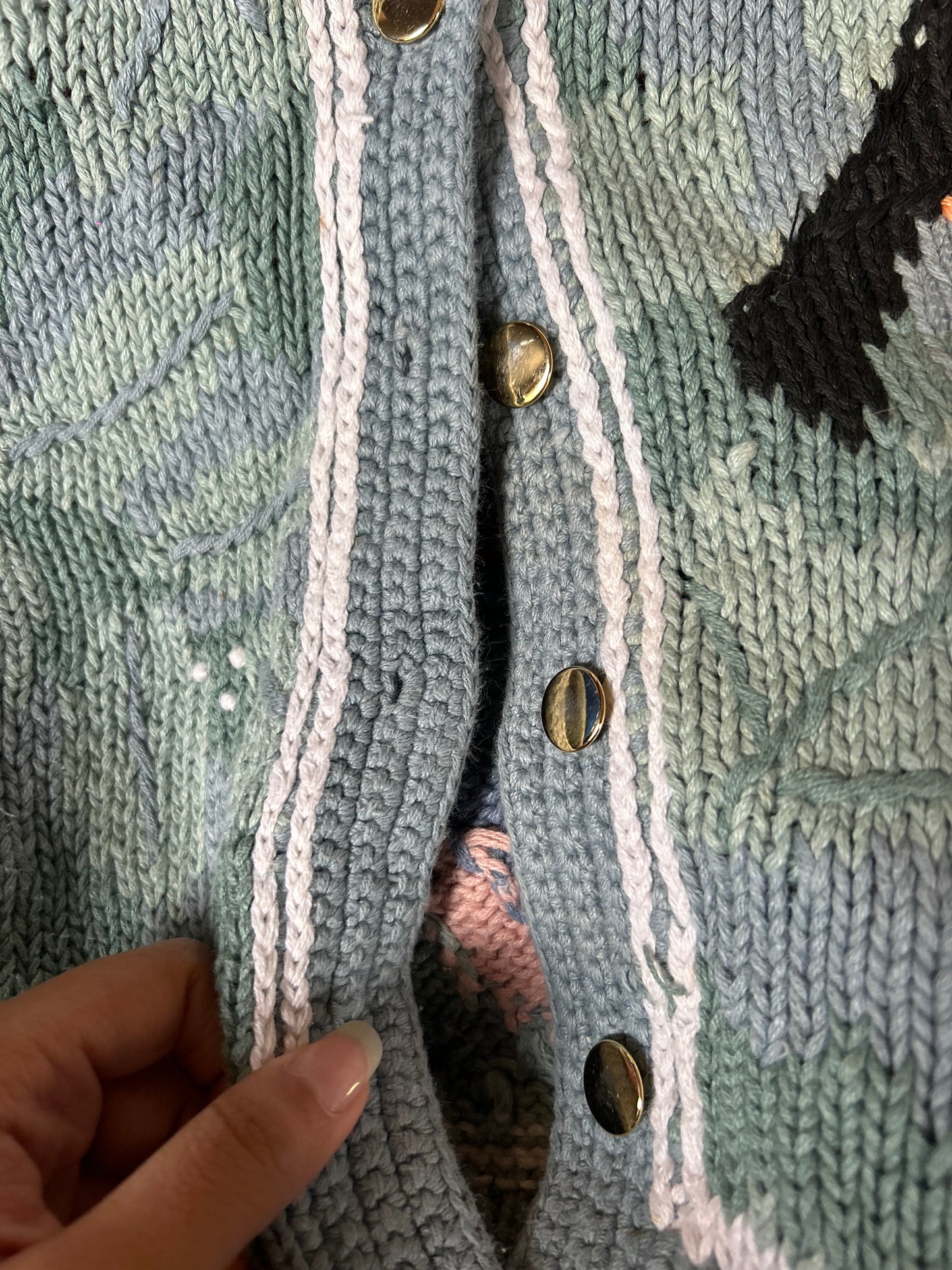 Vintage Orvis Embroidered Knit Cardigan
