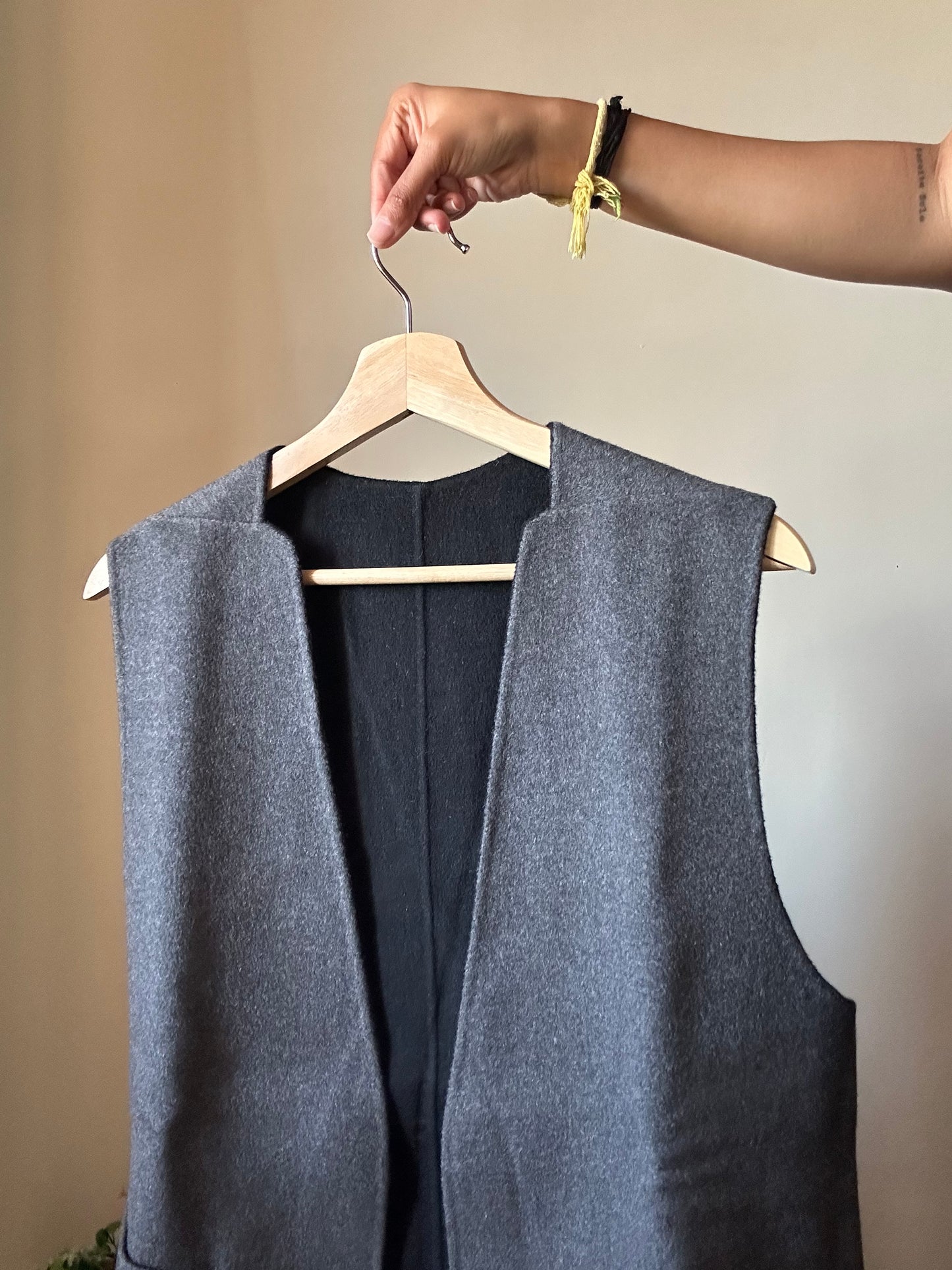 Vintage Woollen Reversible Long Vest