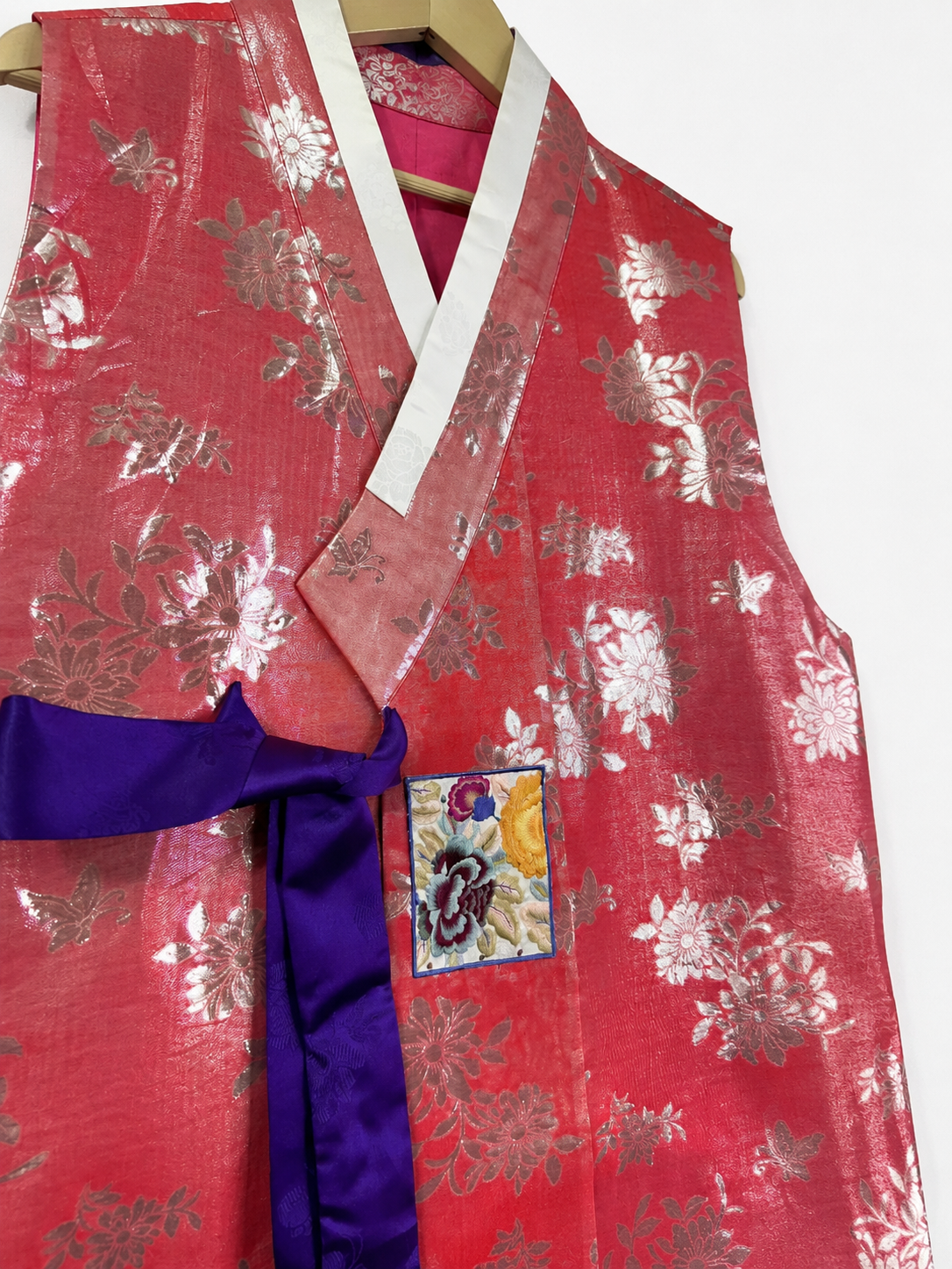 Vintage Korean Hanbok Brocade Vest