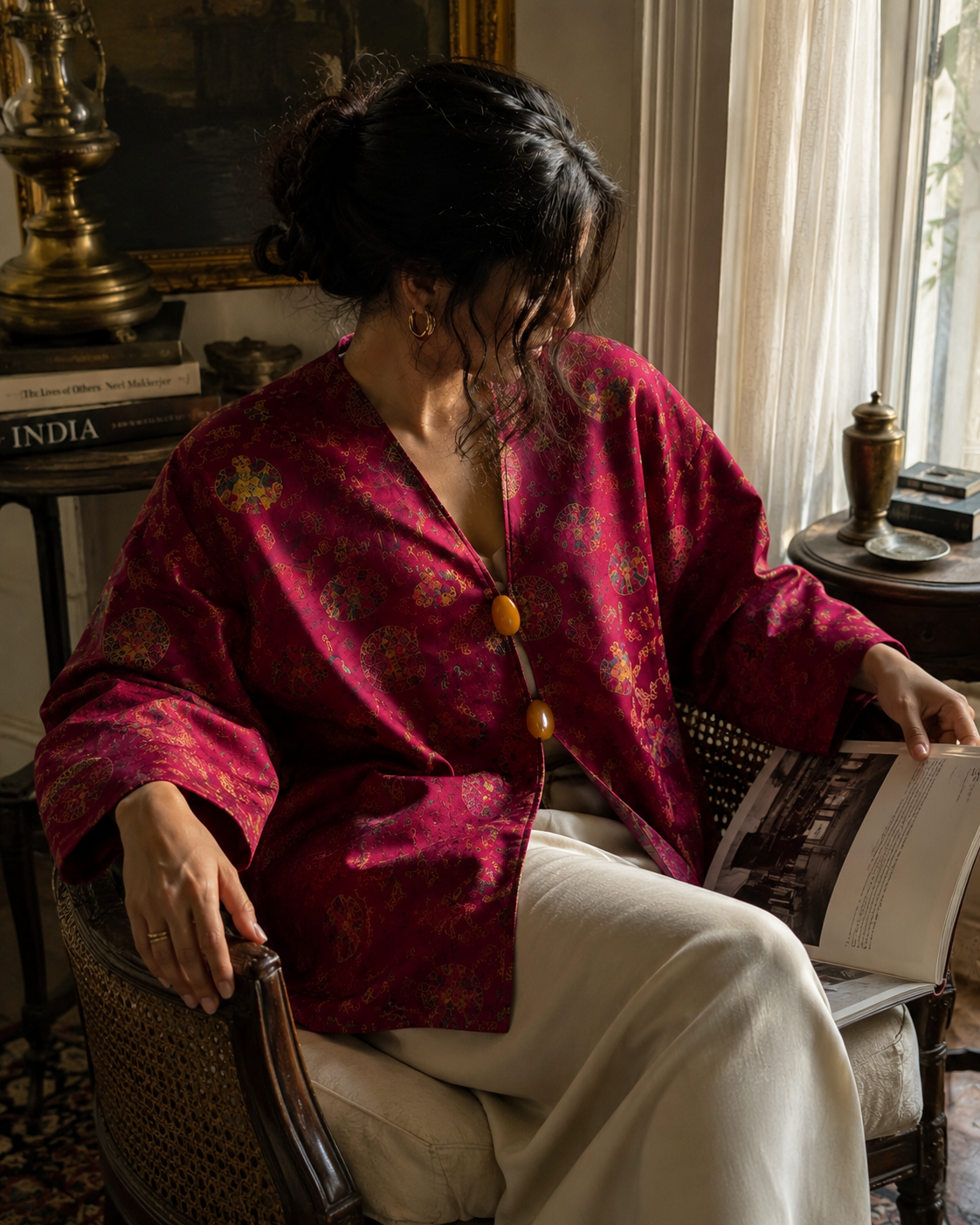 Vintage Vintage Chinese Brocade Shaket