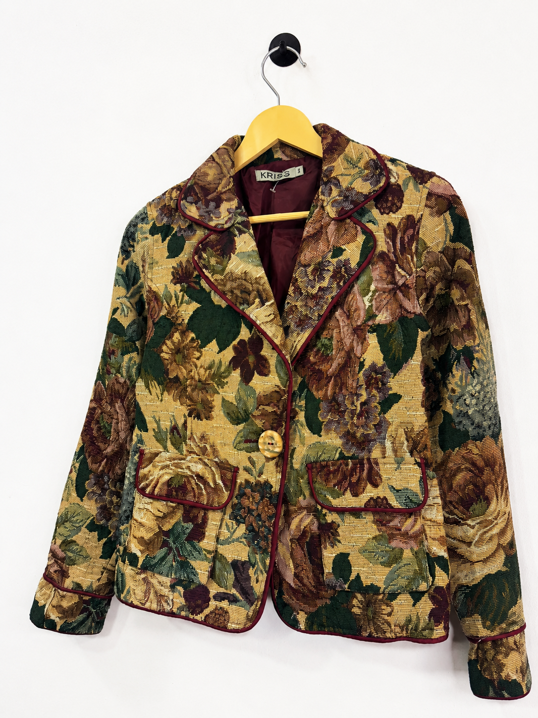 Vintage Floral Woven Tapestry Blazer
