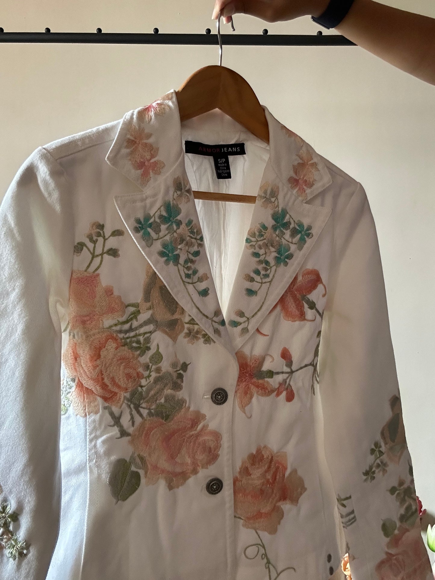 Vintage Armor Jeans Denim Embroidered Jacket