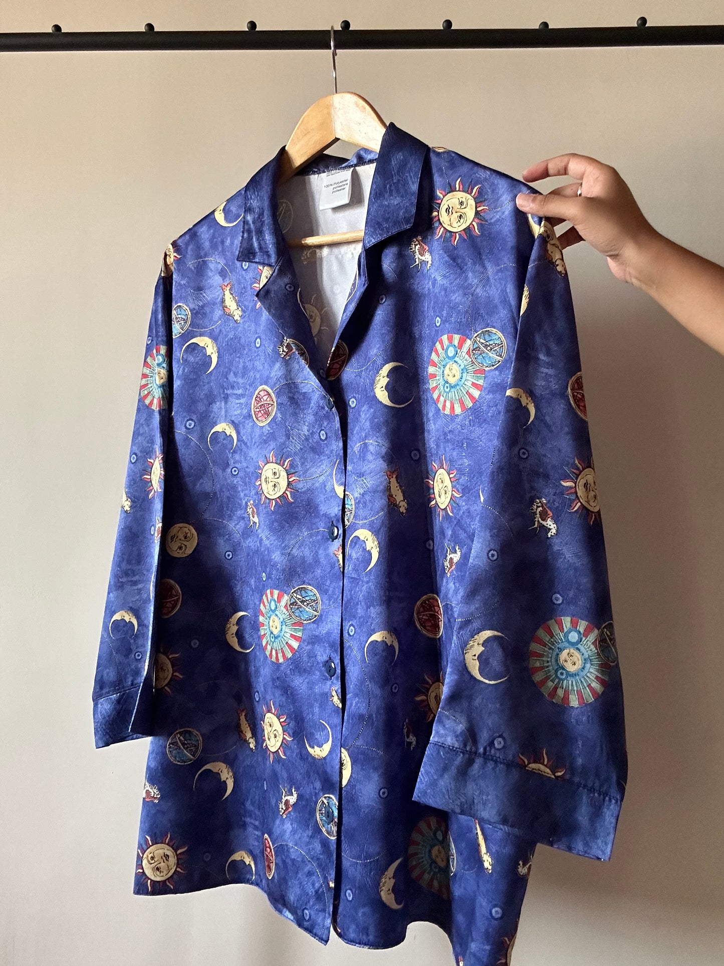 Vintage Sun Moon Inspired Print Shirt