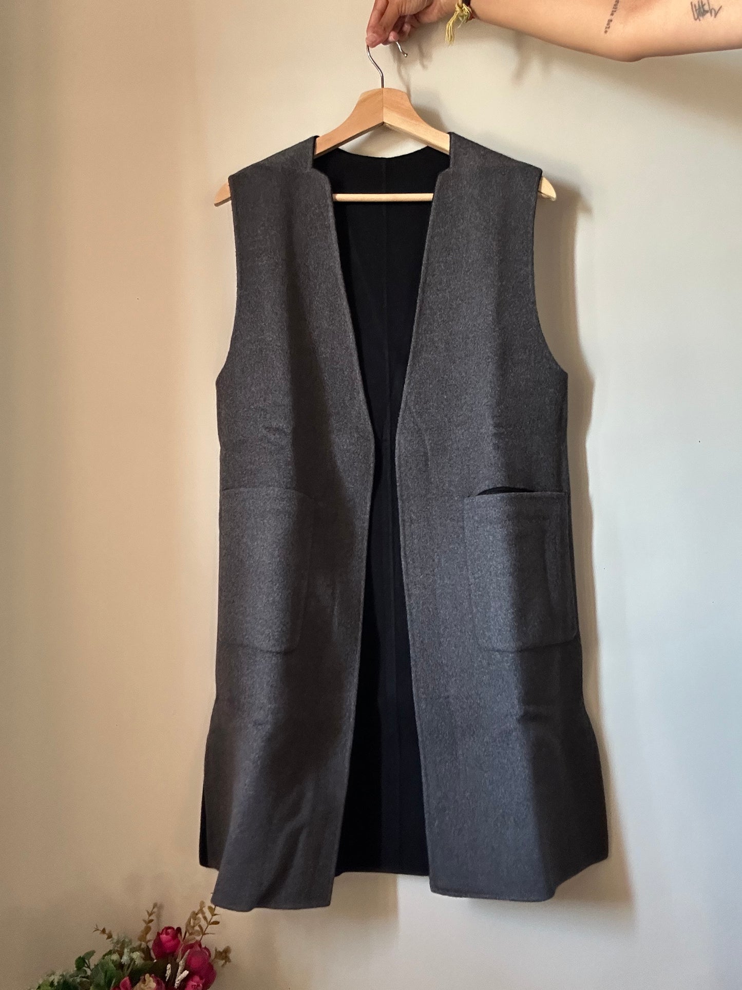 Vintage Woollen Reversible Long Vest