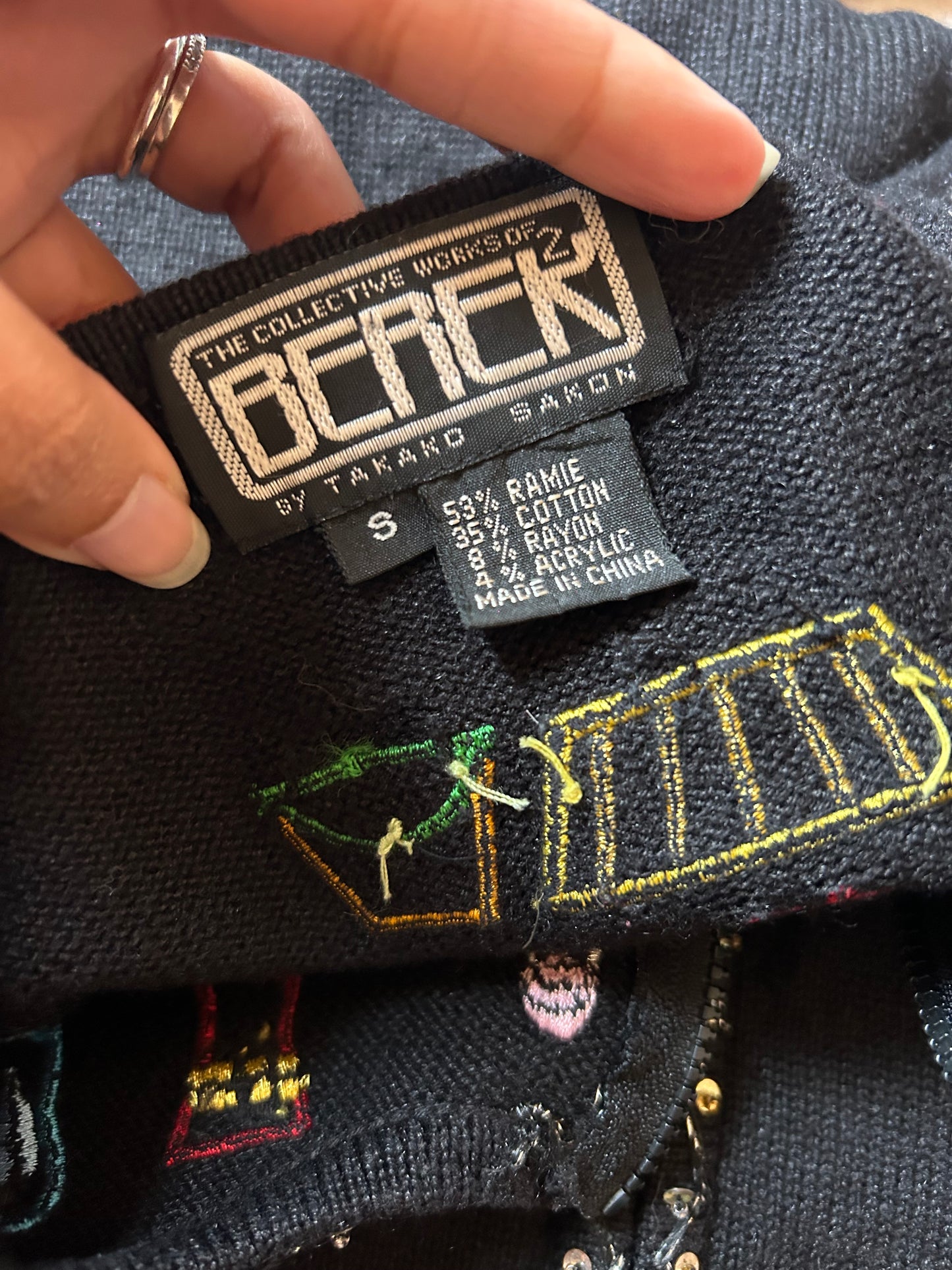 Vintage Berek By Takano Sakon Knit Beaded and Embroidered Cardigan