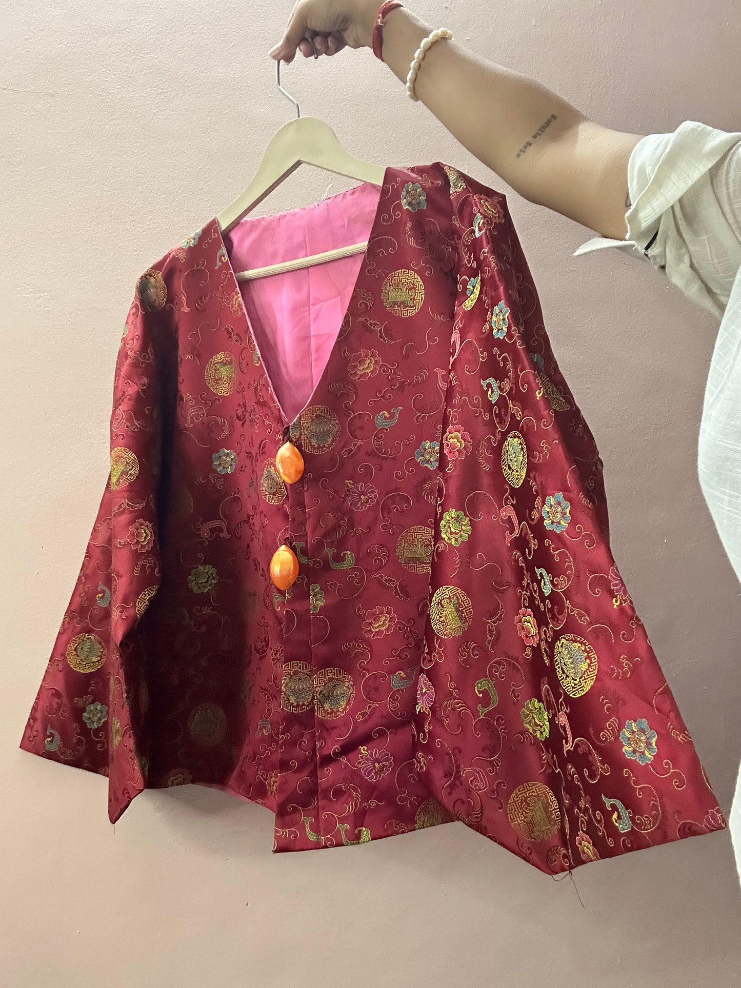 Vintage Vintage Chinese Brocade Shaket