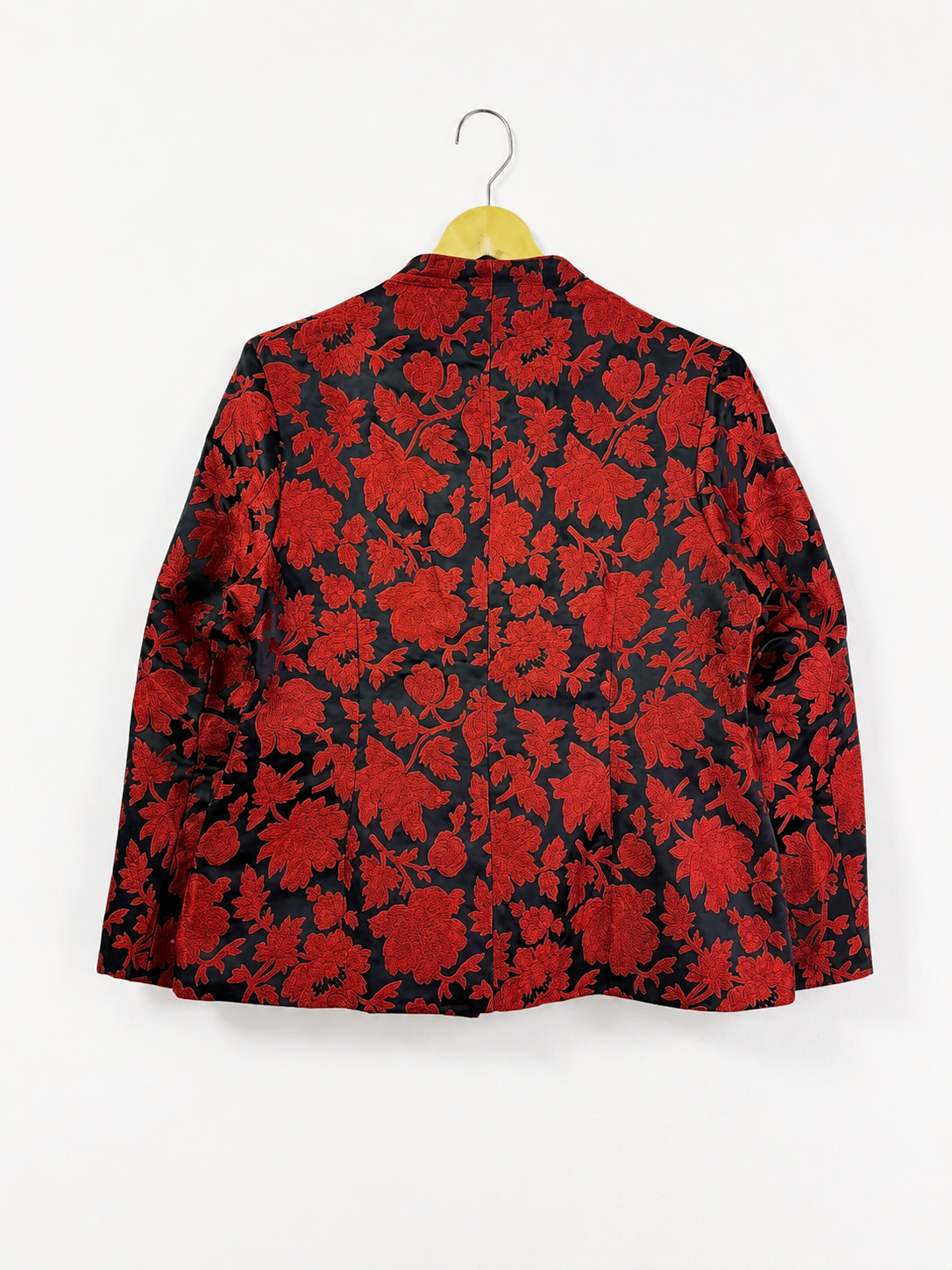 Vintage Midnight Bloom Embroidered Mandarin Jacket