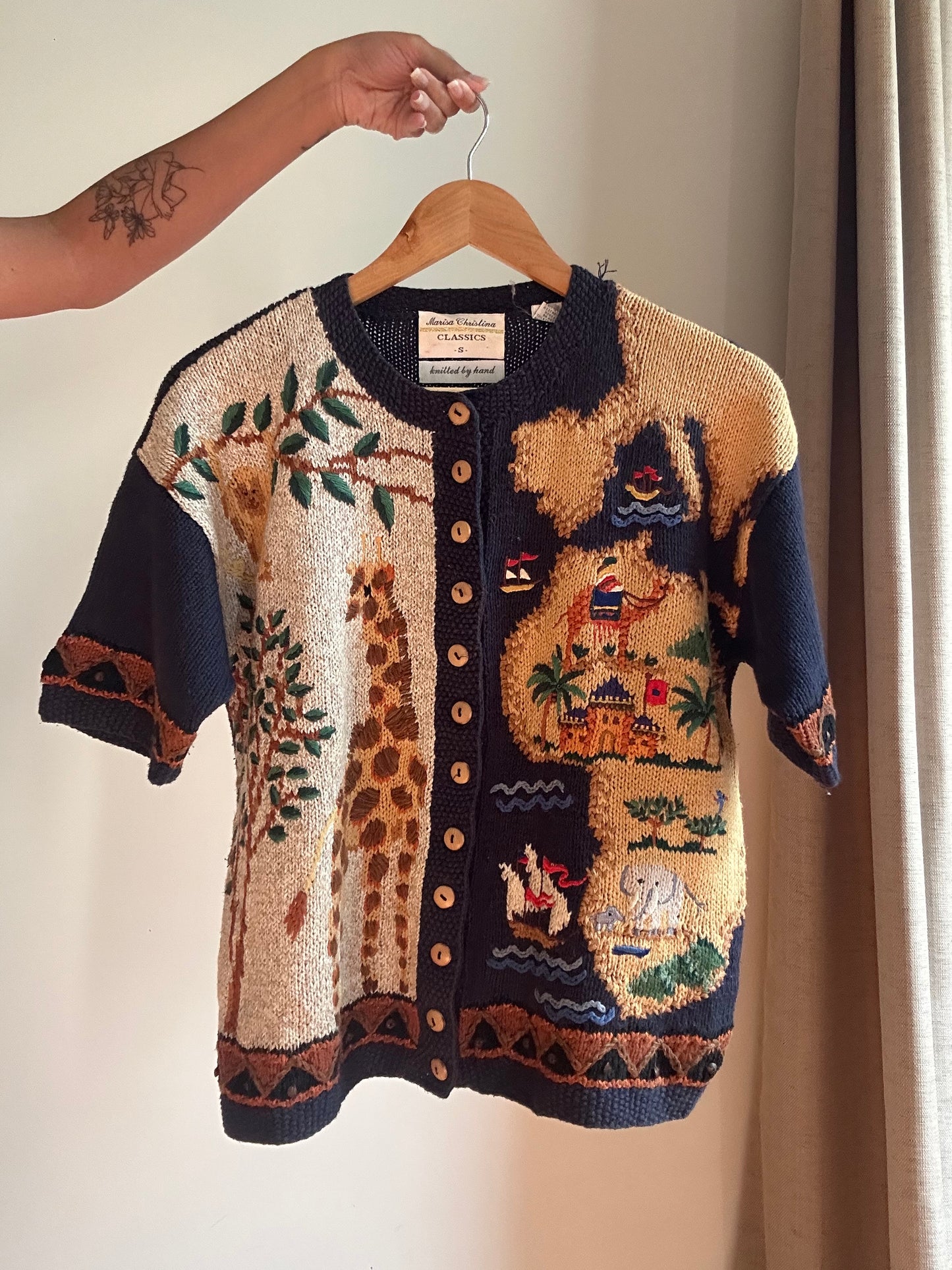 Marisa Christina Vintage All Hand Knit Cardigan