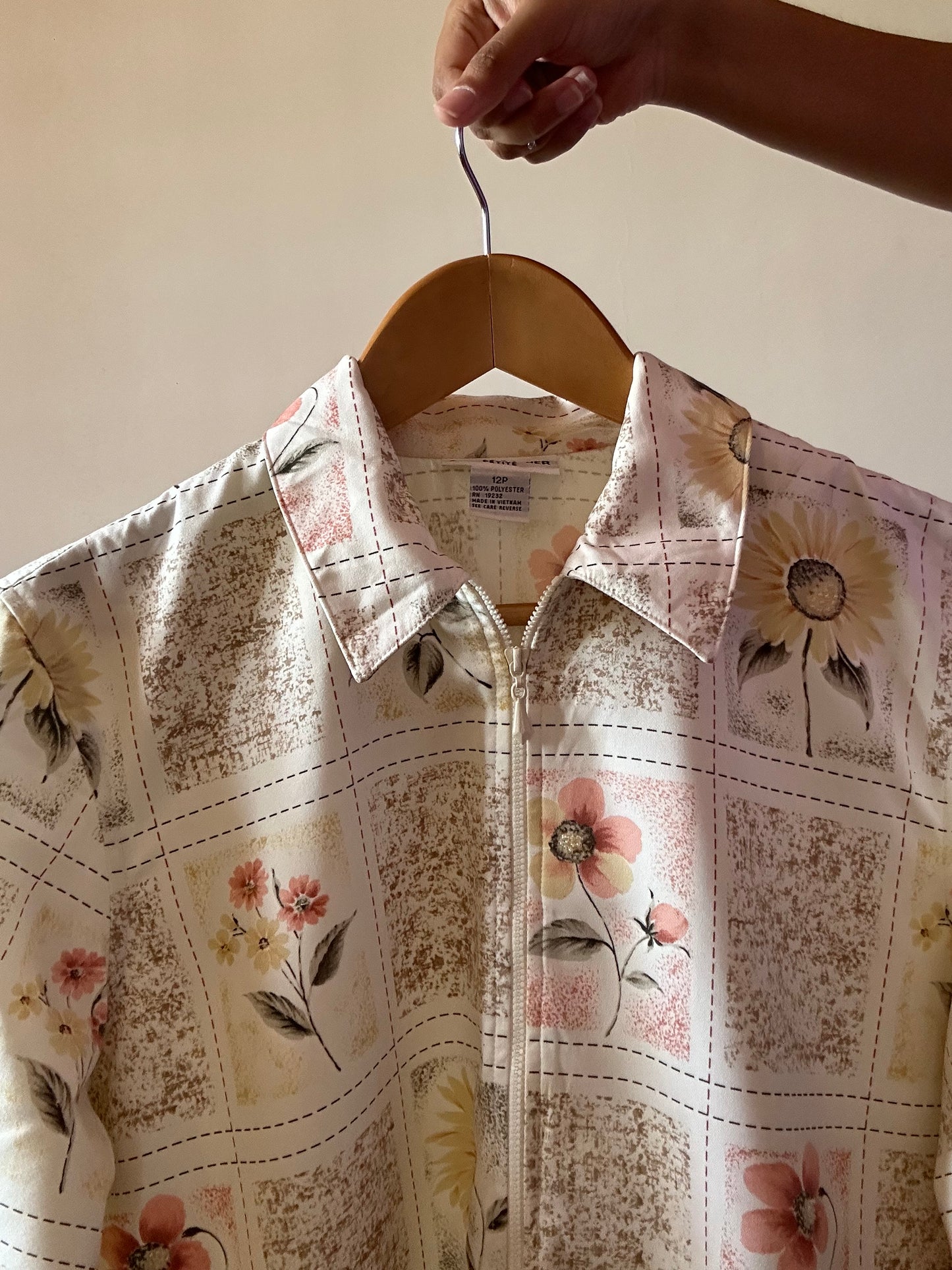 Alfred Dunner Vintage Zipper Opening Shirt