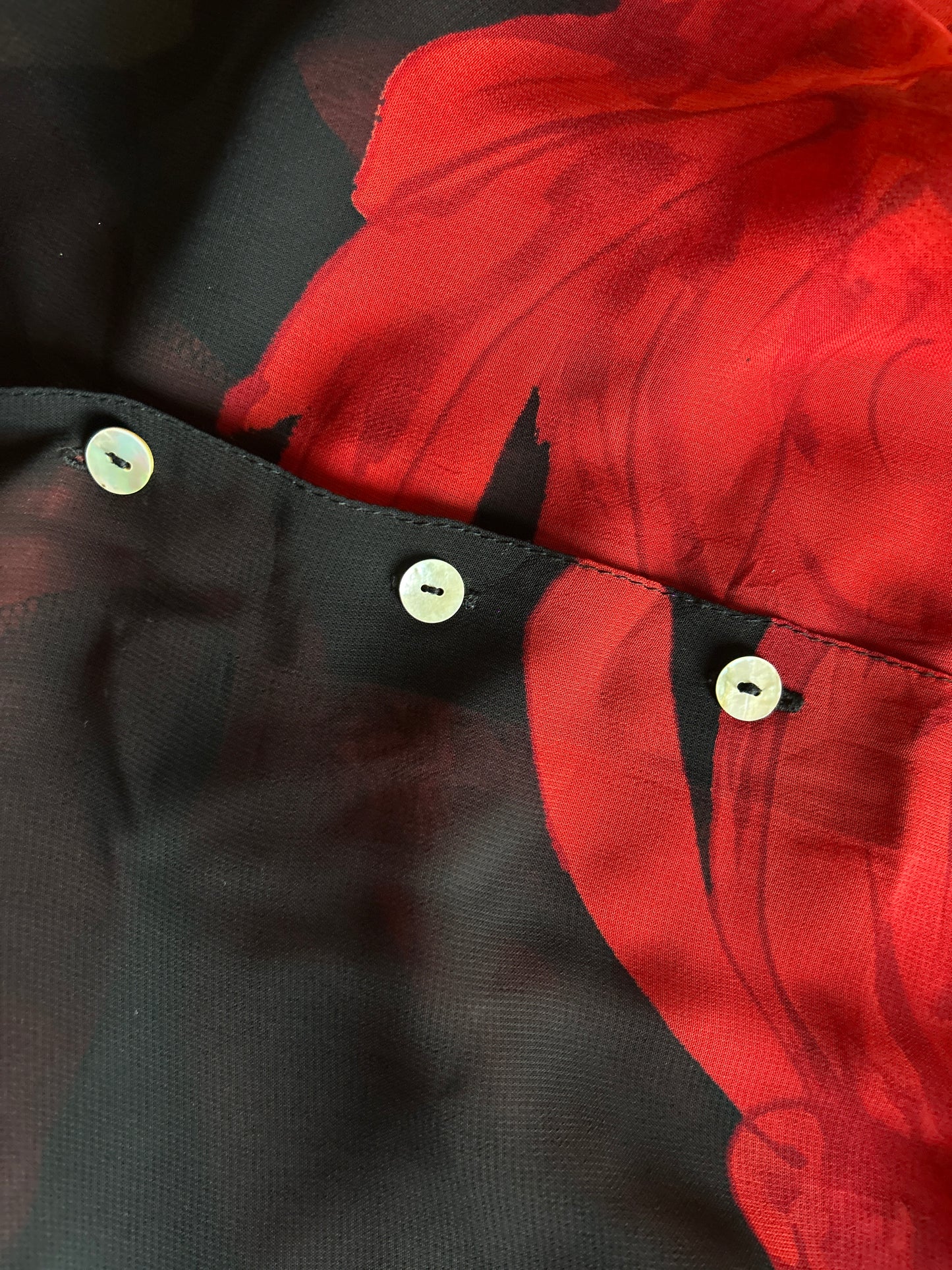 Vintage Black And Red Floral Shirt