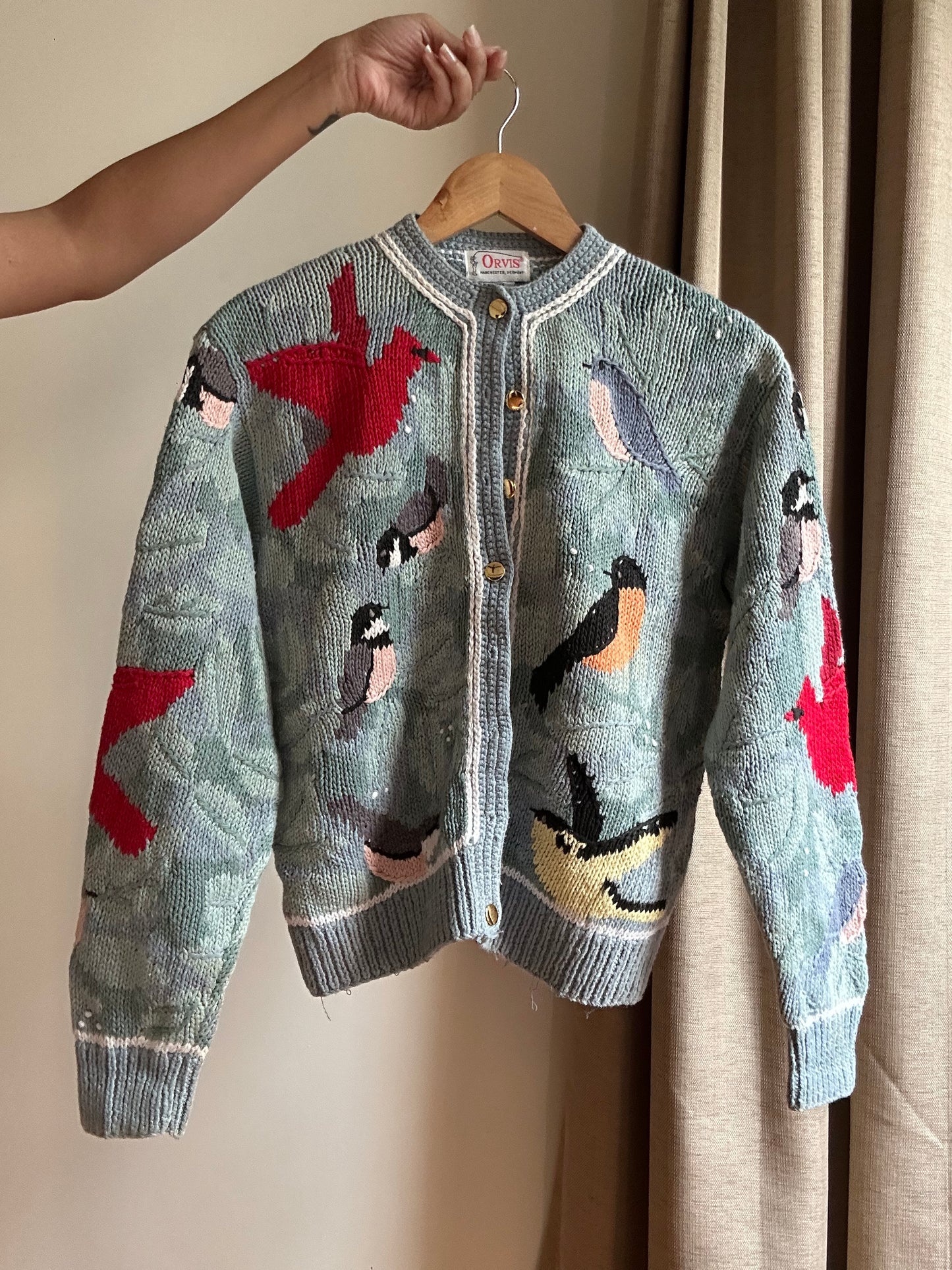 Vintage Orvis Embroidered Knit Cardigan