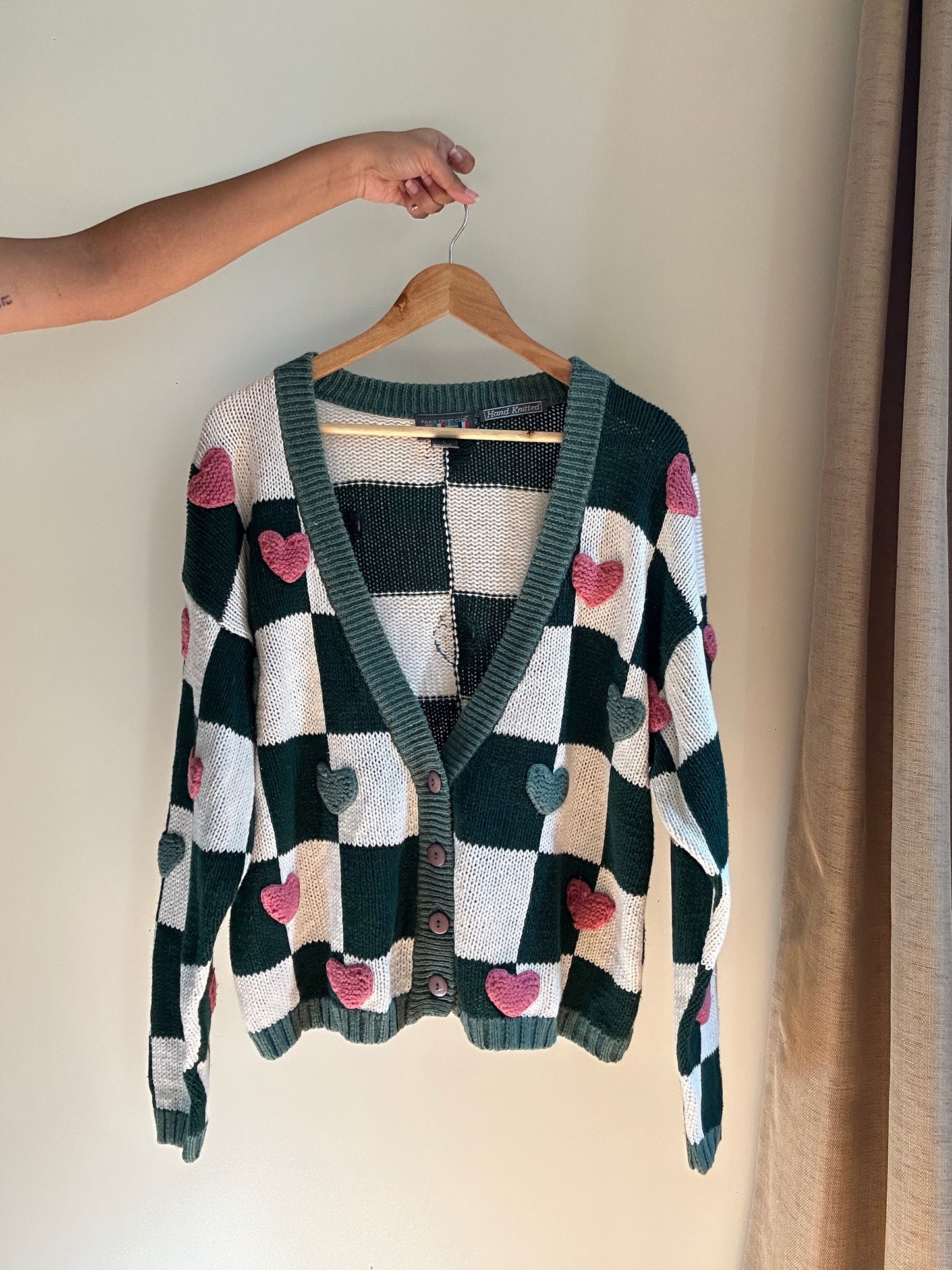 Vintage Paris Sports Club Hand Knit Cardigan