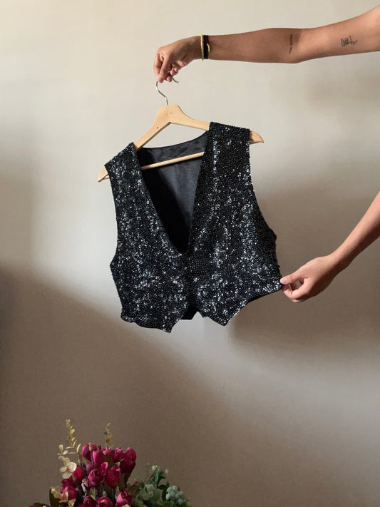 All Beaded and Sequins Vintage Vest