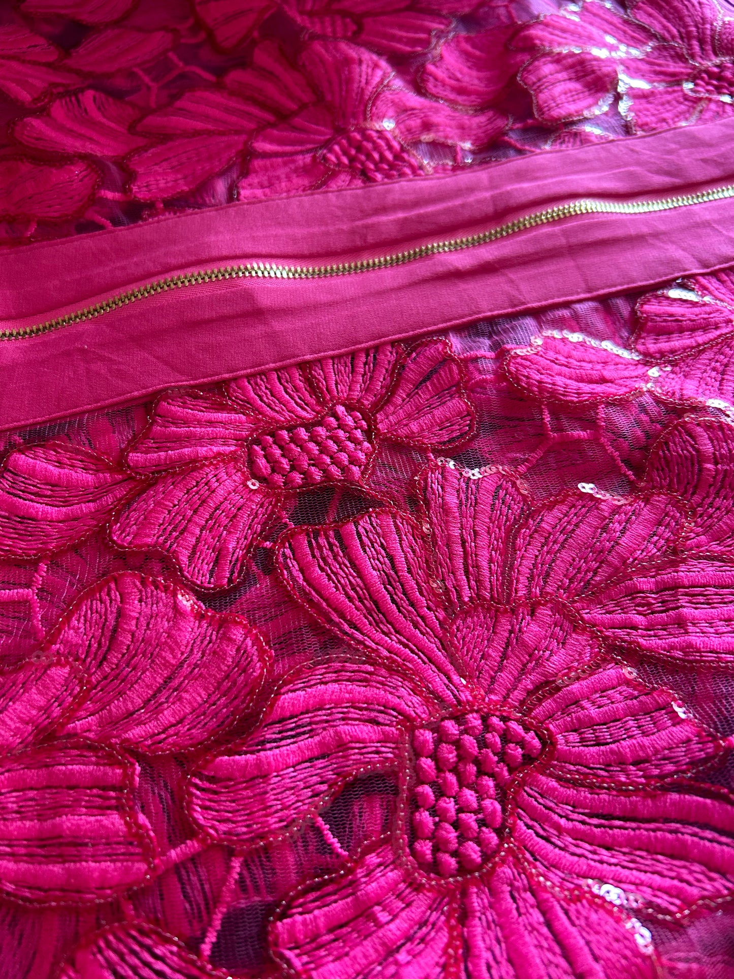 Al Paradise Vintage Zipper All Over Embroidered and Sequenced Sheer Shaket