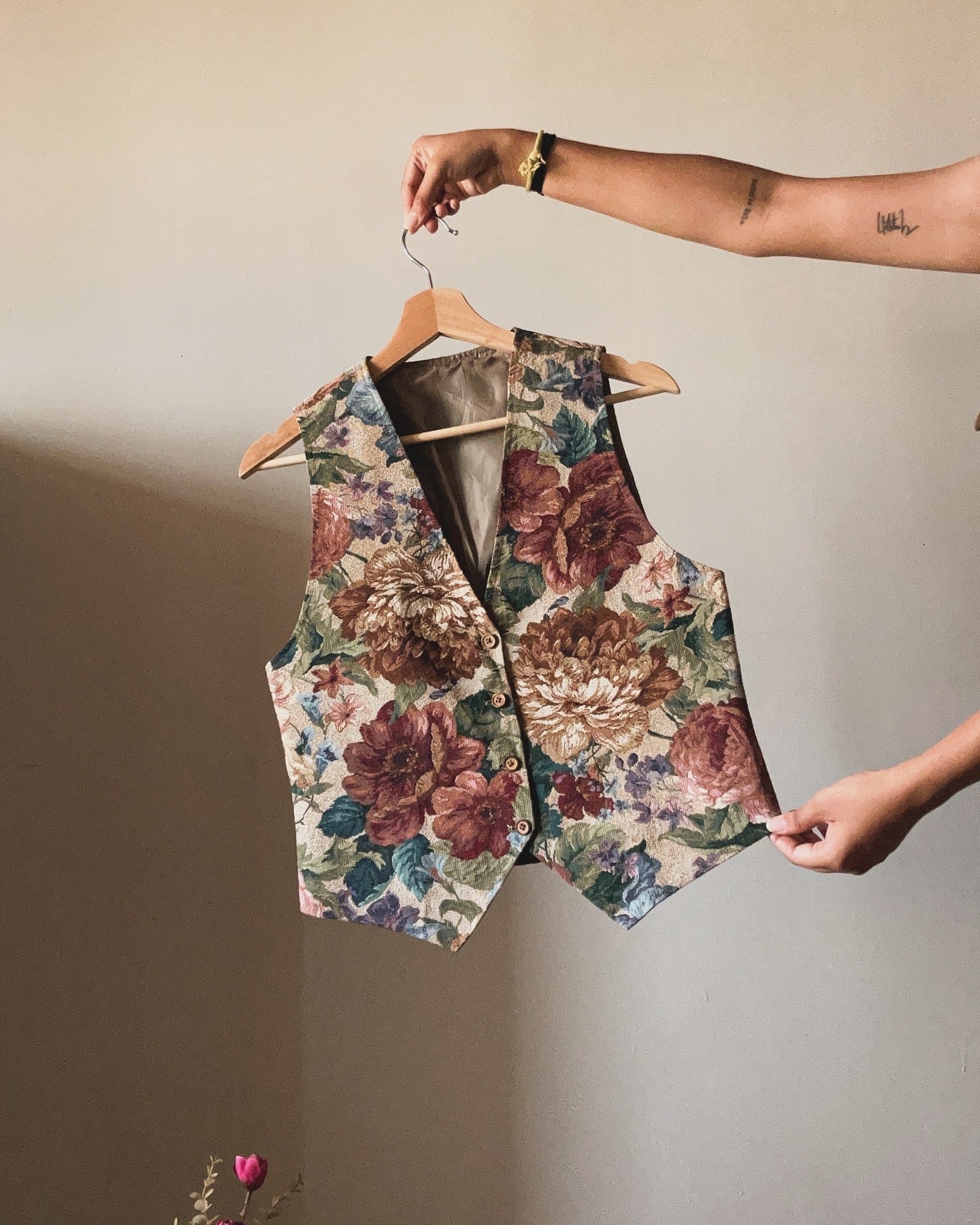 Vintage Floral Jacquard Vest