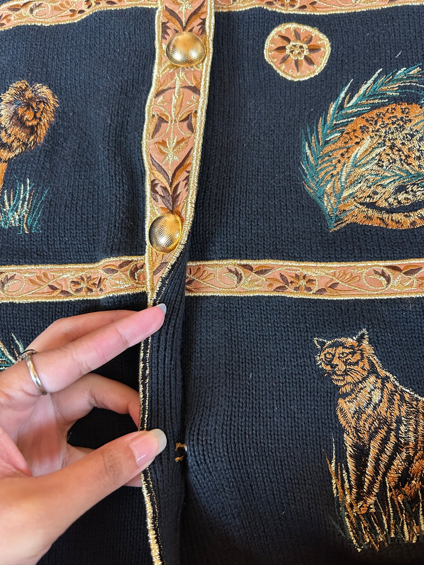 Private Vintage Embroidered And Patchwork Knit Cardigan