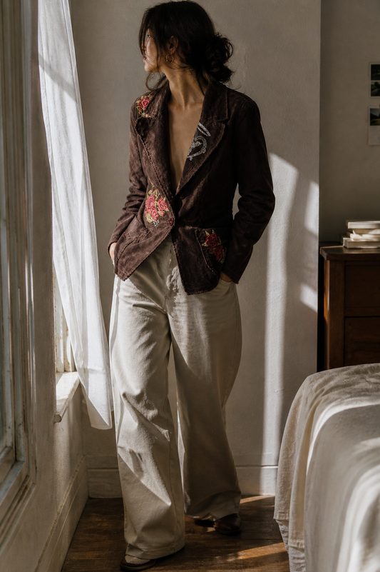 Vintage JW Corduroy Embroidered Blazer