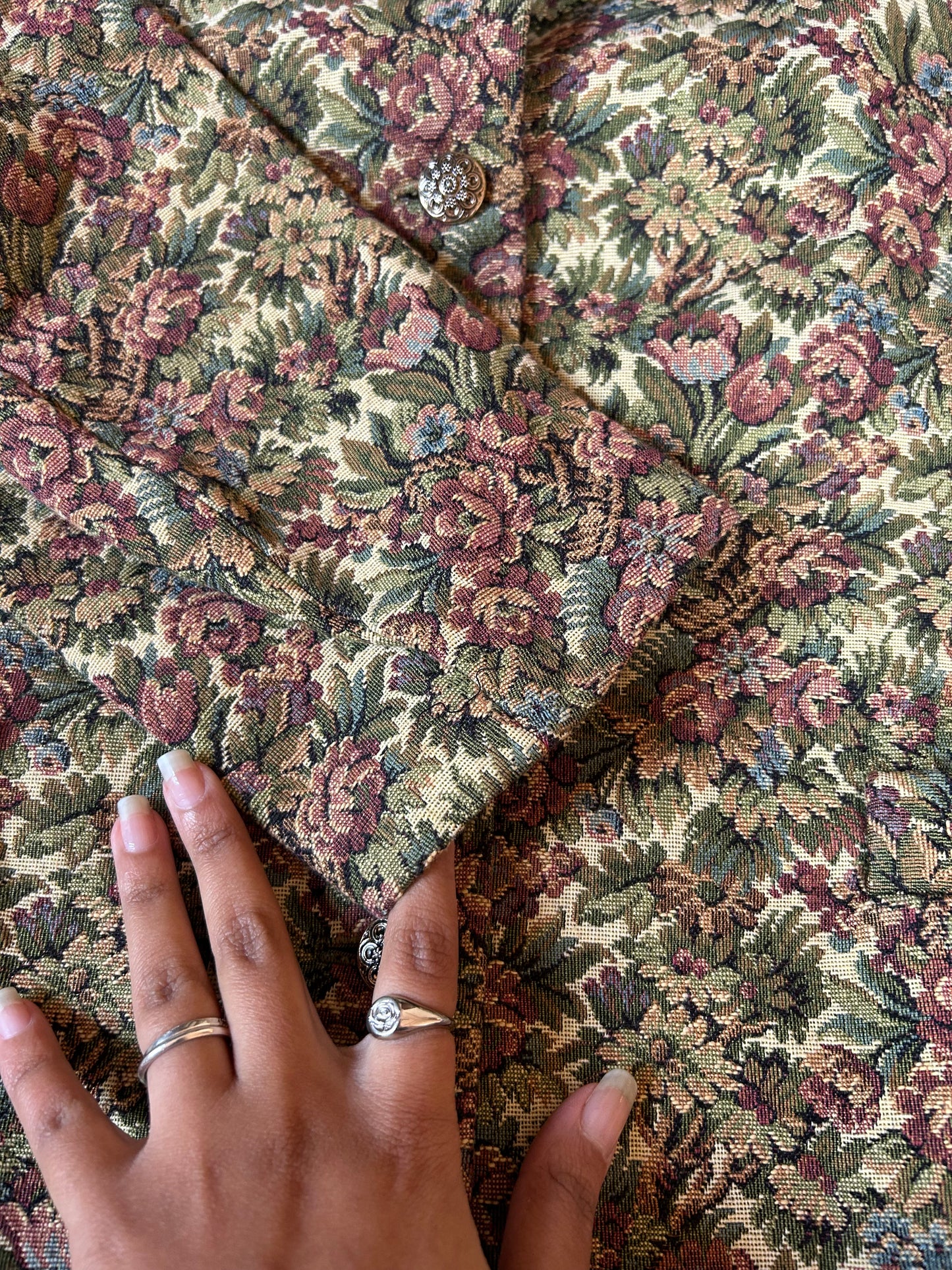 Vintage Floral Jacquard Blazer