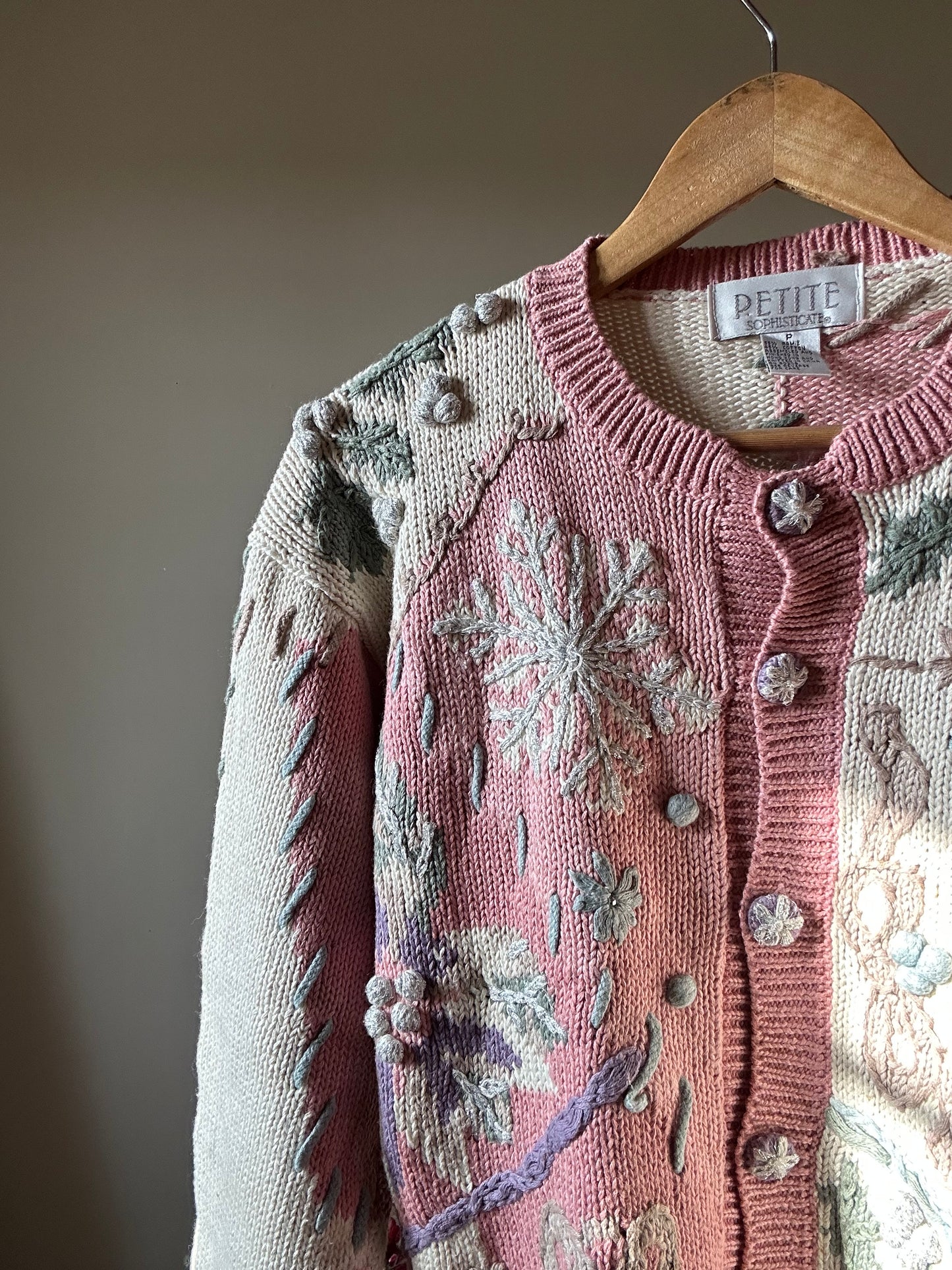 Vintage Petite Sophisticate Embroidered Cardigan