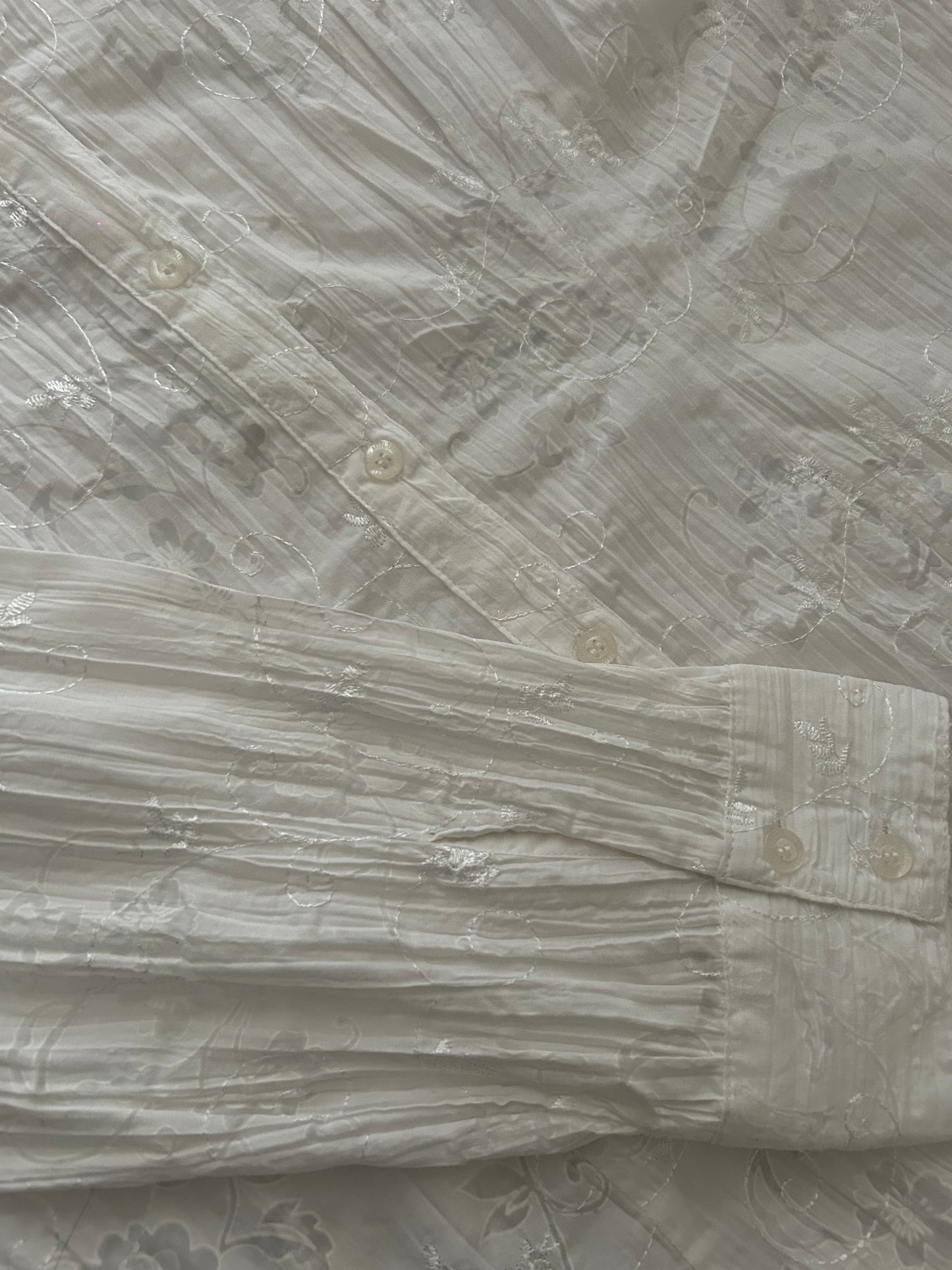 Multiblu White Vintage Embroidered Shirt