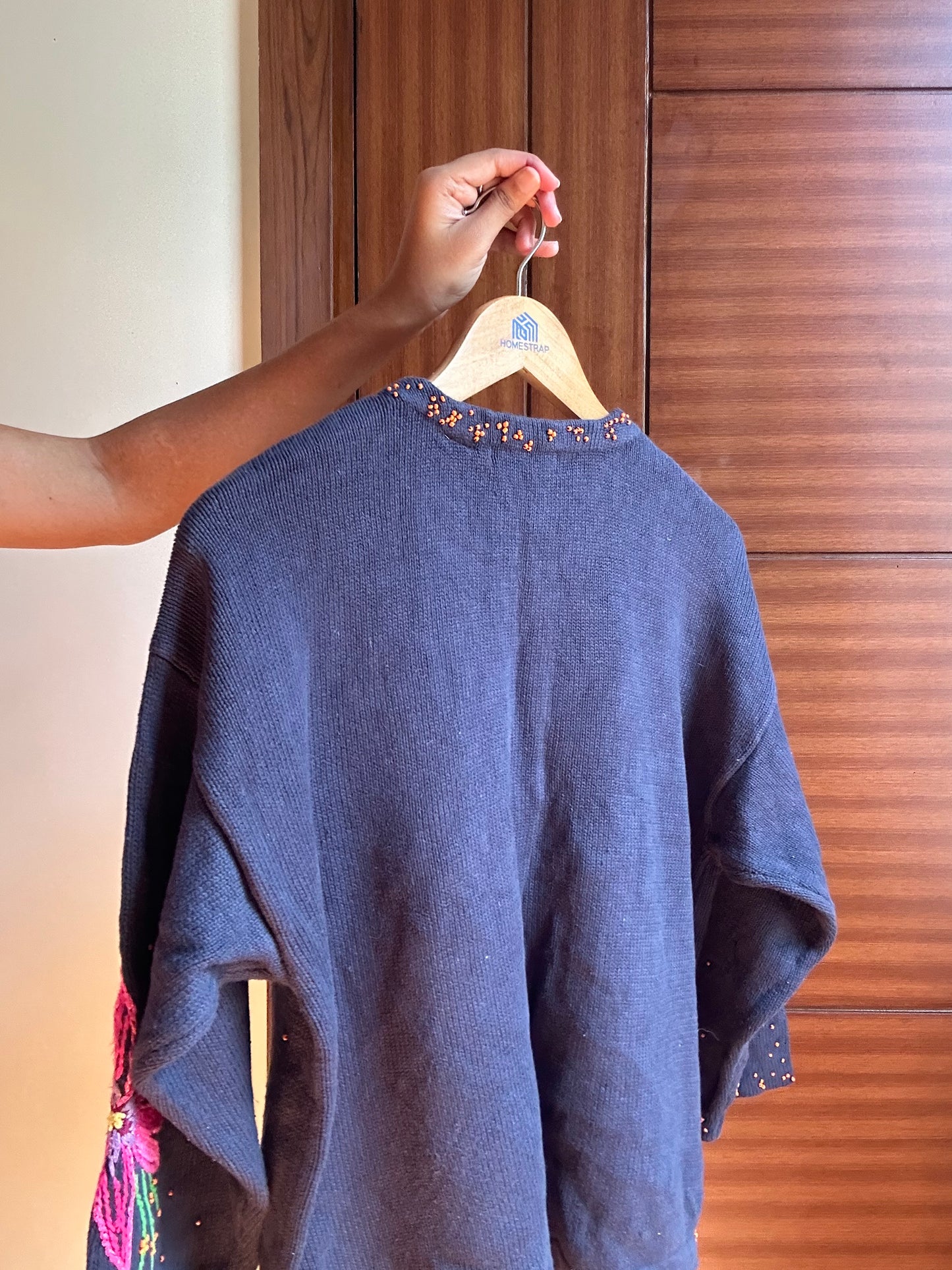 Antarctica Vintage Knit Cardigan With Embroidery and Beading