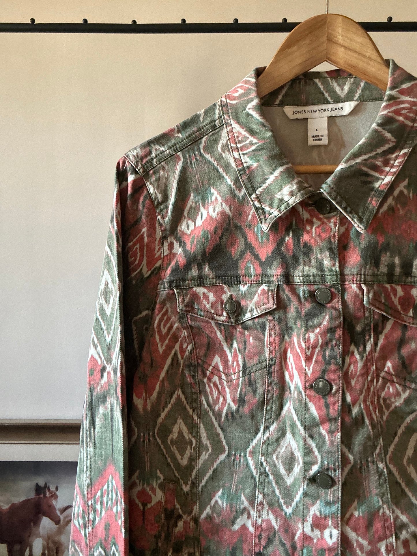 Jones New York Jeans Vintage Printed Shaket