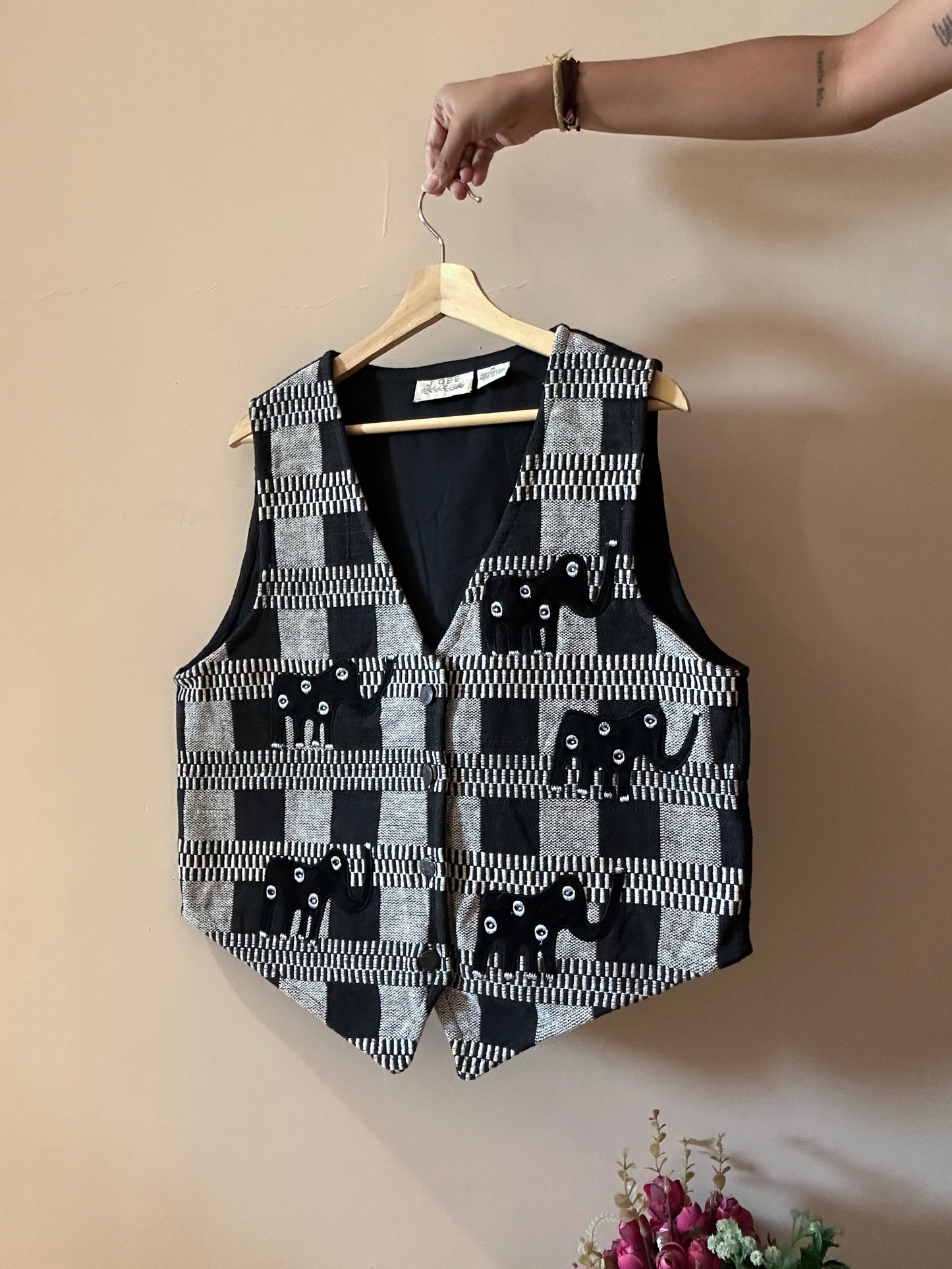 Vintage JGEE All Weaved and Patch Work Vest