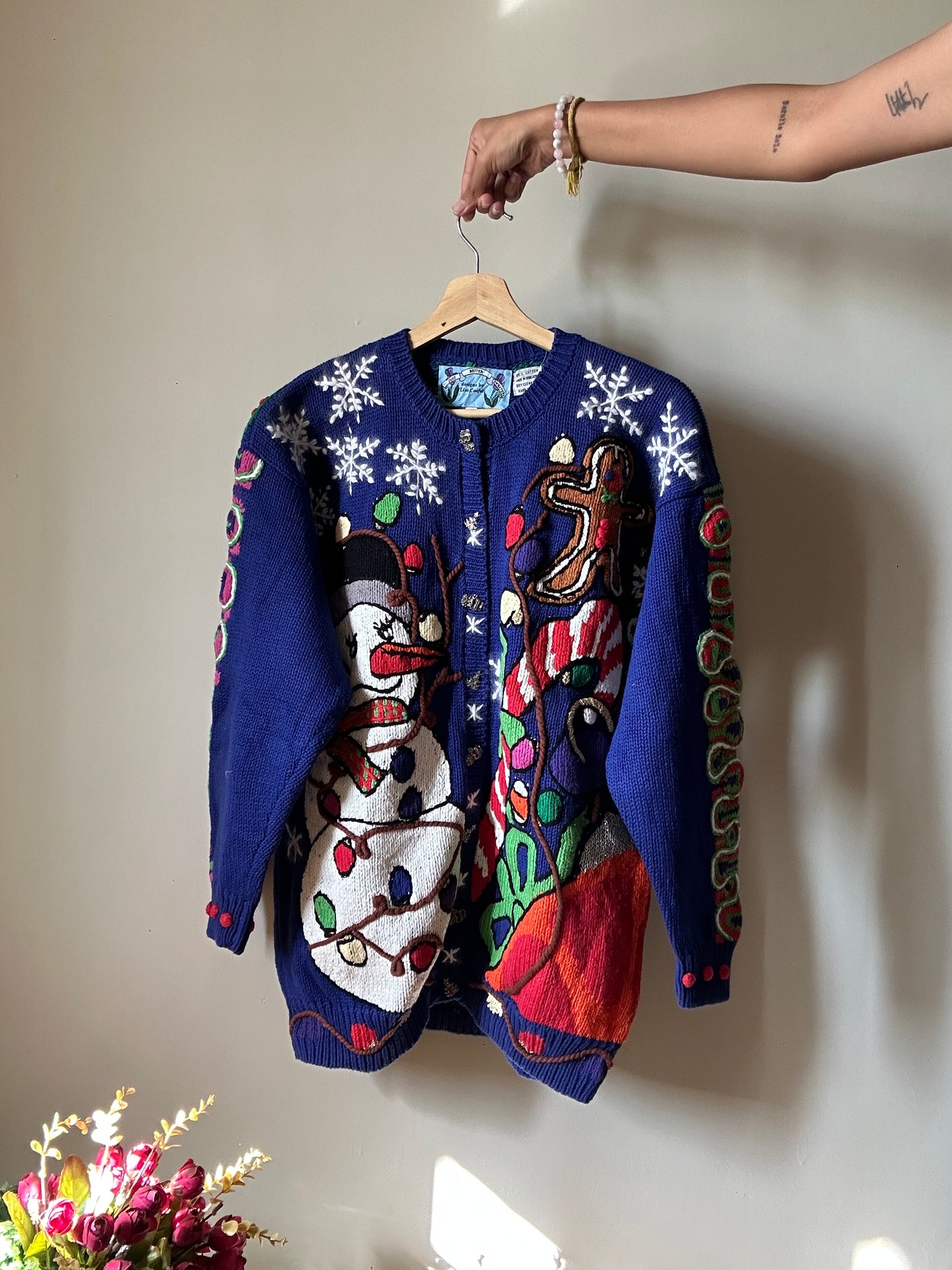 Vintage Just Better Sweater All Embroidered Merry Christmas Sweater