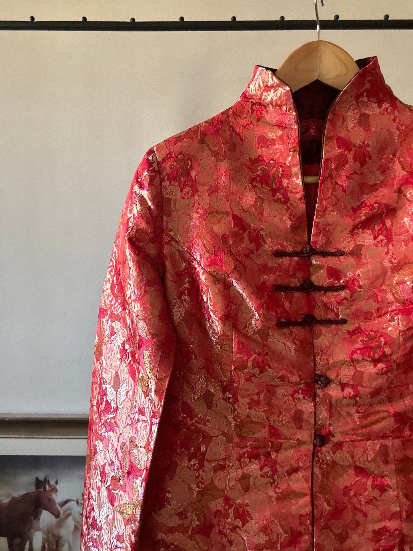 Vintage Chinese Butterfly Floral Embroidered Shirt