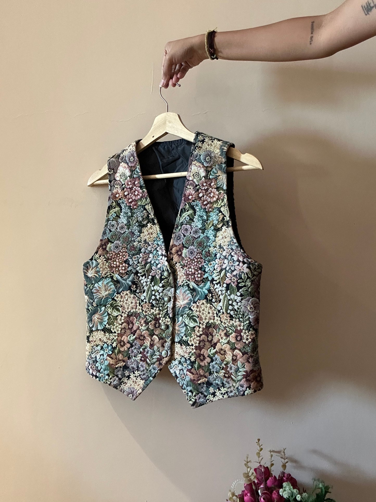Vintage Floral Jacquard Vest