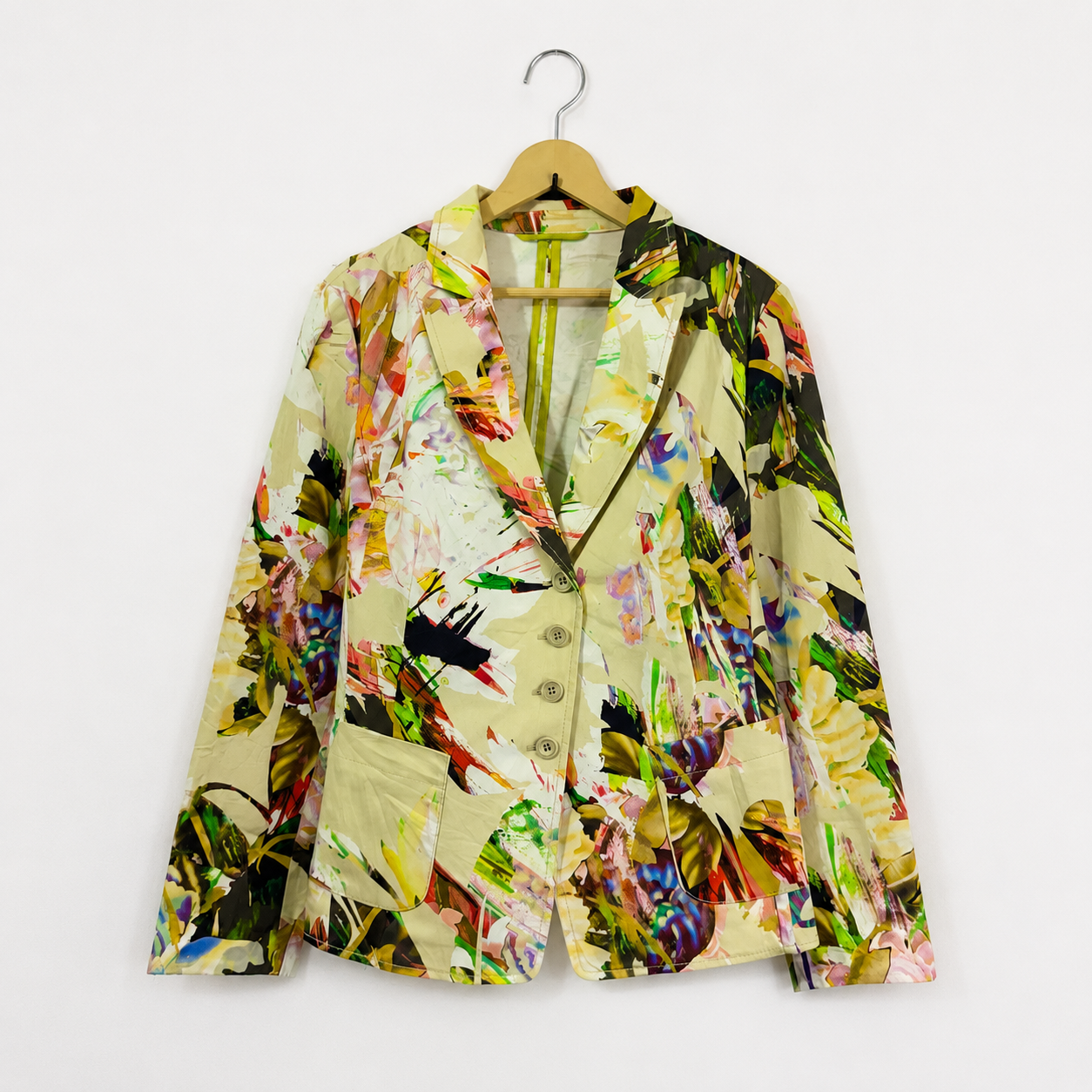 Vintage Canvas Bloom Abstract Blazer