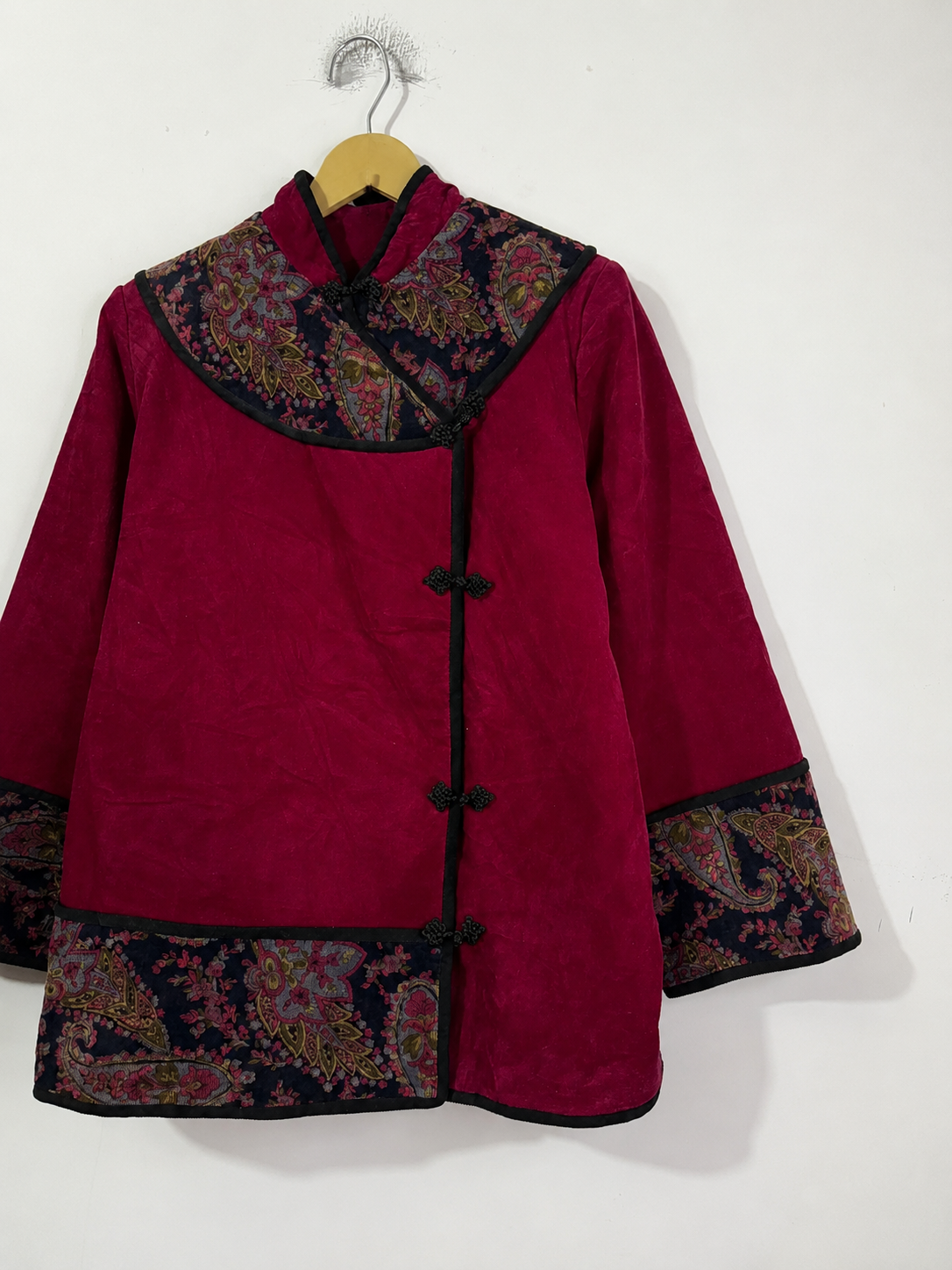 Vintage Chinese Inspired Brocade Trim Jacket