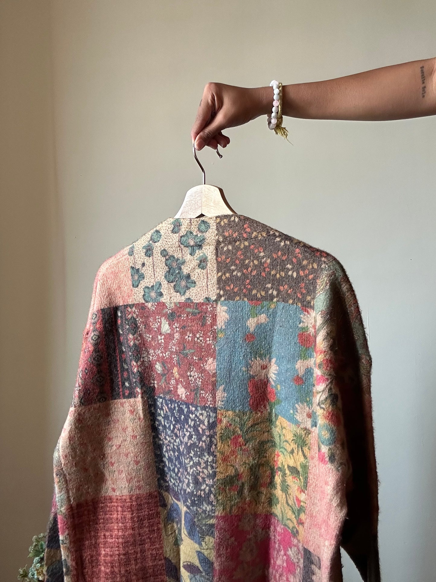 Ninan Vintage Printed Cardigan With Wooden Buttons